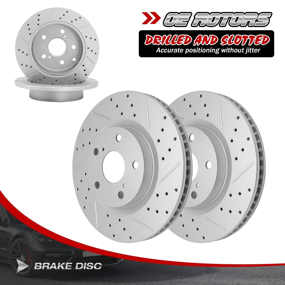 296mm Front & Rear Disc Rotors for 2006-2015 2016 2018 Toyota Rav4