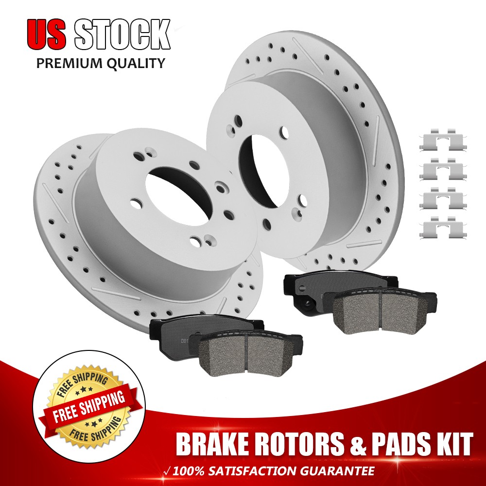10.31 inch Rear Brake Rotors Ceramic Pads For 2007 2008 2009 Hyundai Elantra