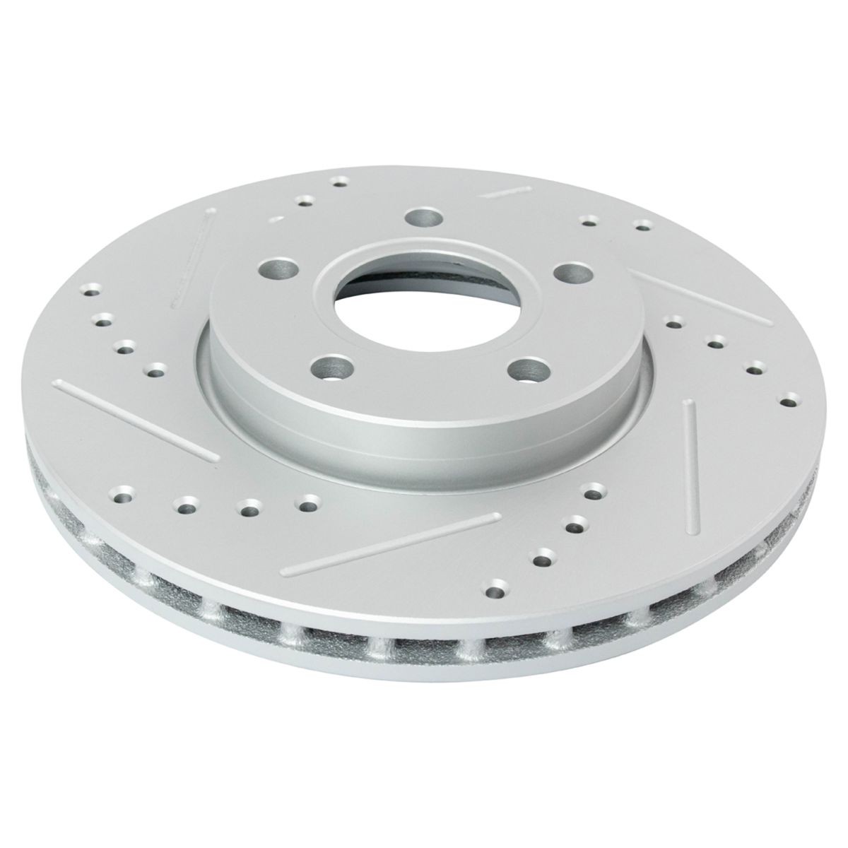 Performance Brake Rotor Drilled Slotted Coated Front Pair for Ford