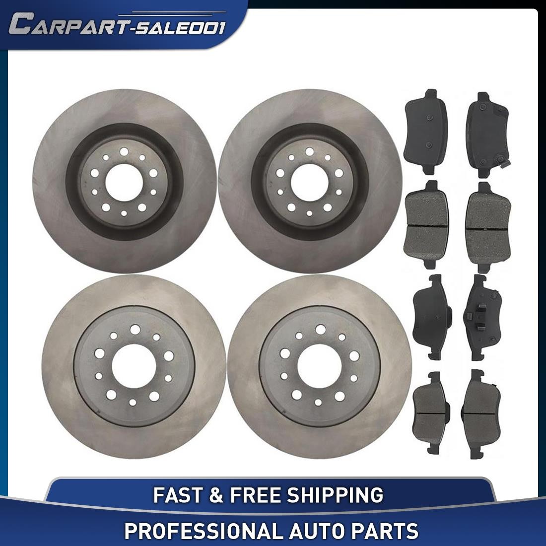 Front Rear Disc Brake Rotors Brake Pads Kit for 2014-2019 Fiat 500L 1.4L