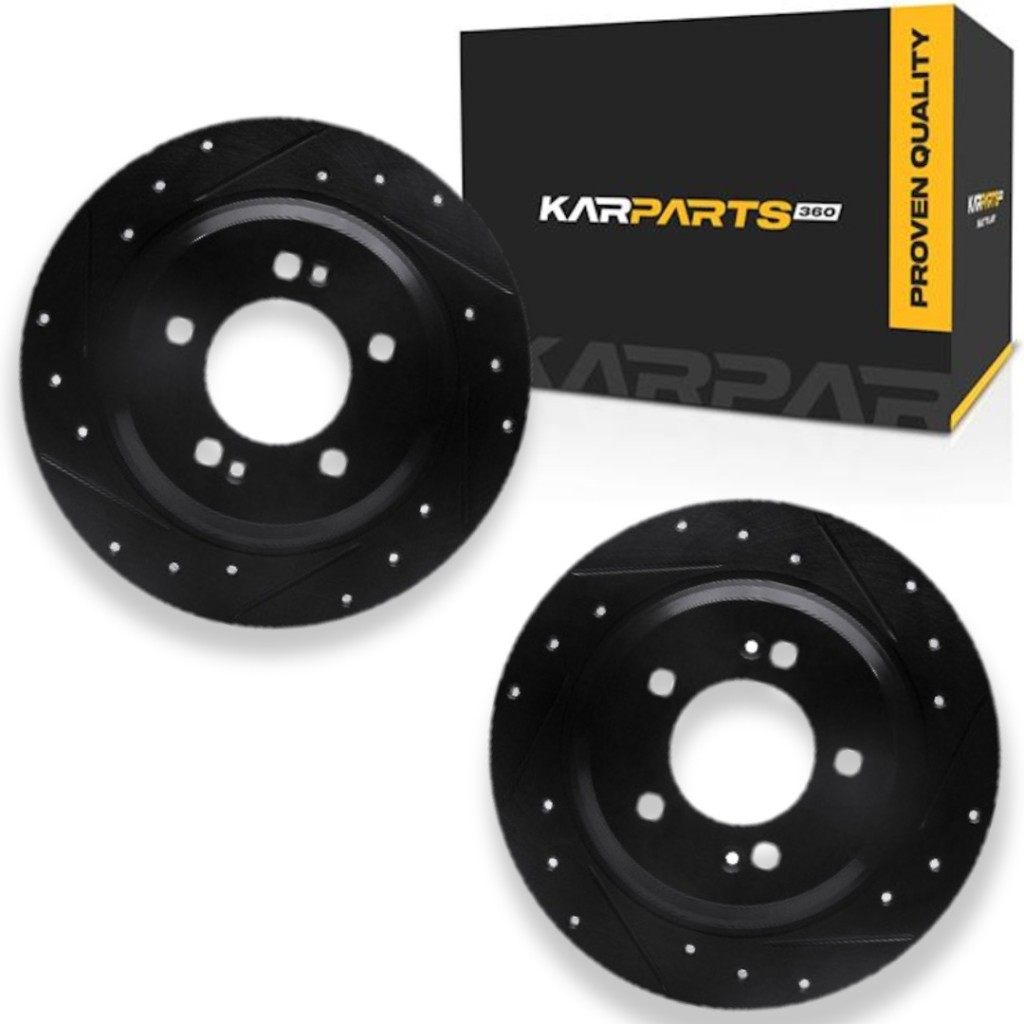 For Kia Niro 2018 2019 Rotor Set | Black | Drilled And Slotted Rotor Style