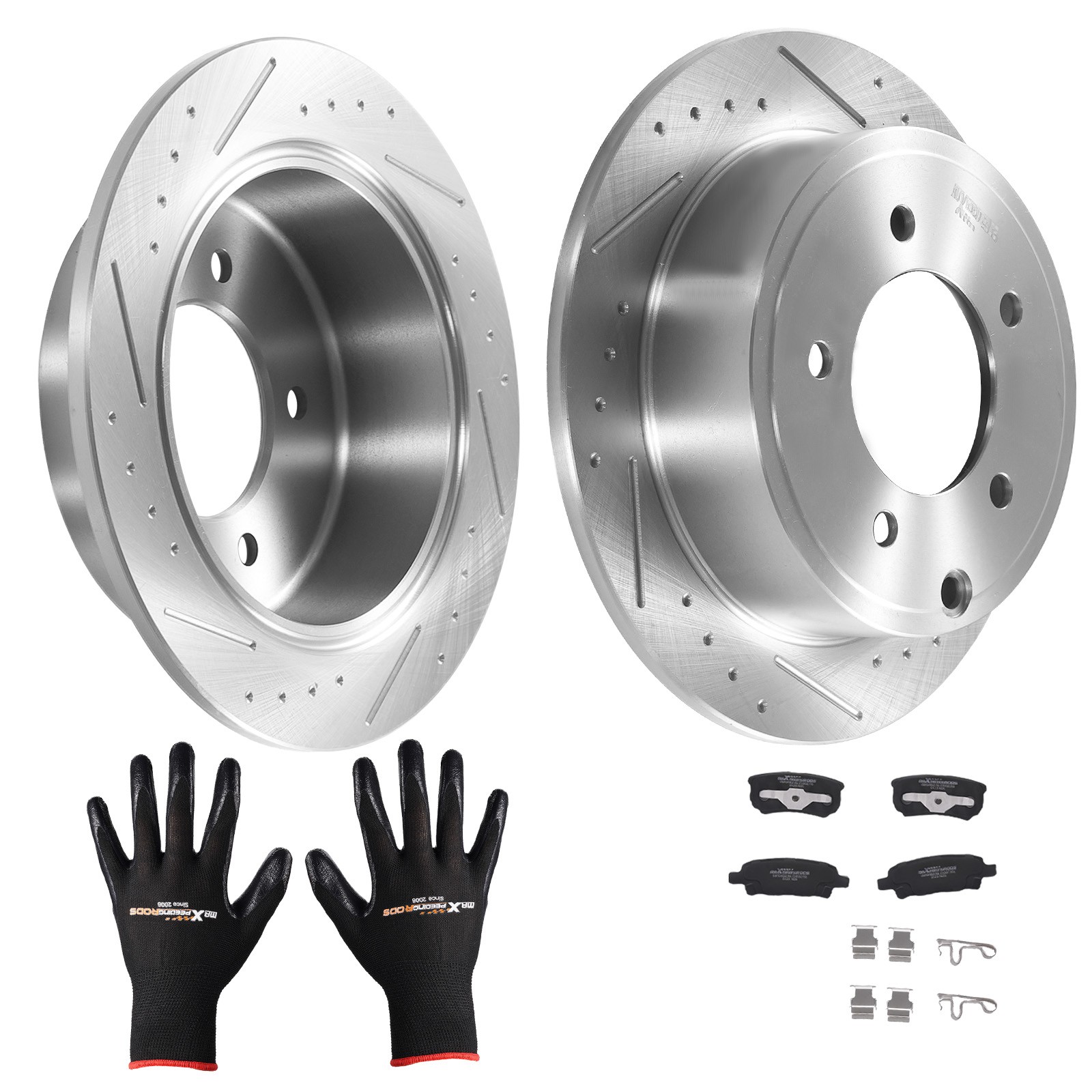 Rear Solid Brake Rotors Ceramic Pads for Mitsubishi Lancer 2008-16 S53036 D1037
