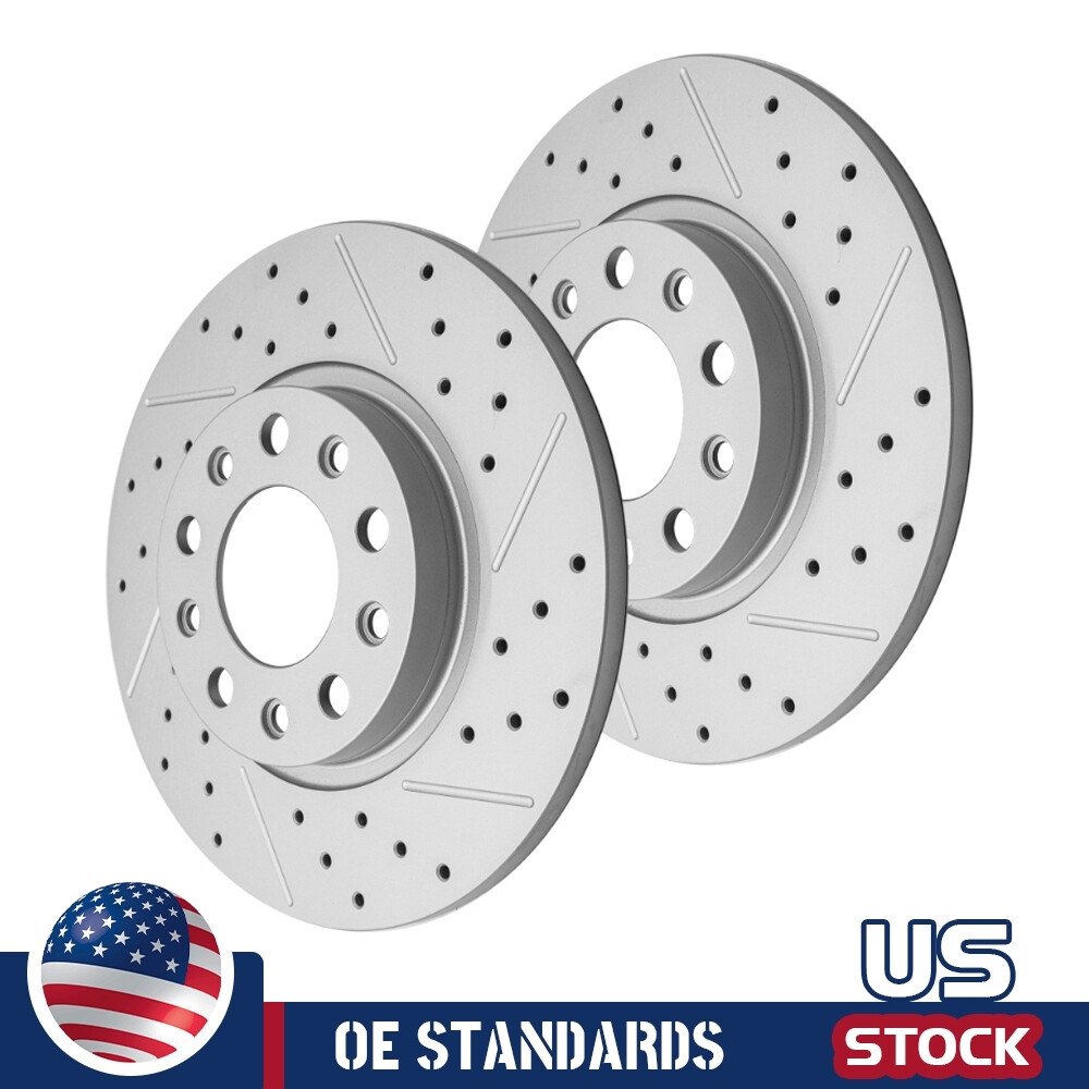 278mm For Chrysler 200 Jeep Cherokee Rear Drilled Slotted Disc Brake Rotors