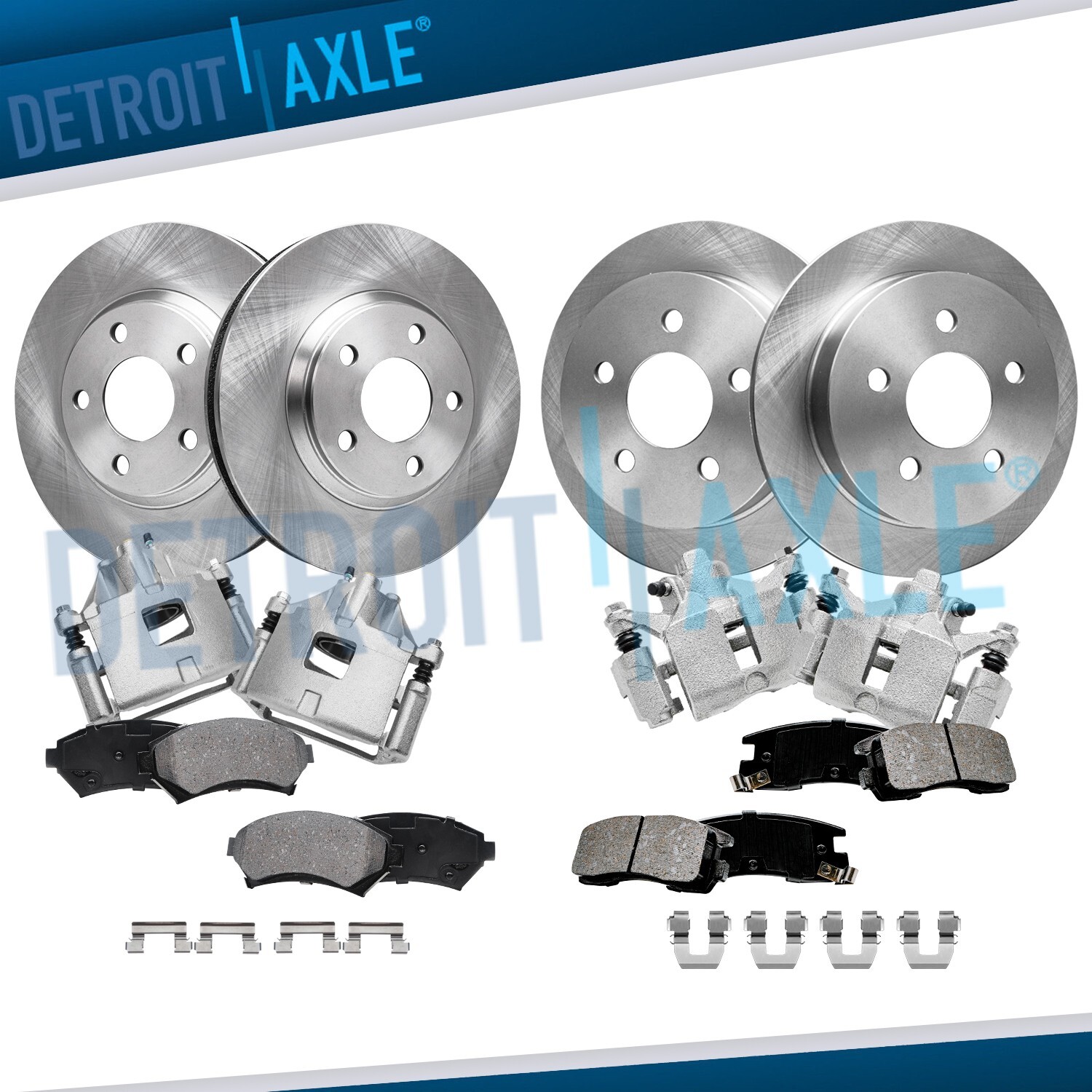Front Rear Disc Rotors Calipers Brake Pads for Chevy Impala Monte Carlo Intrigue