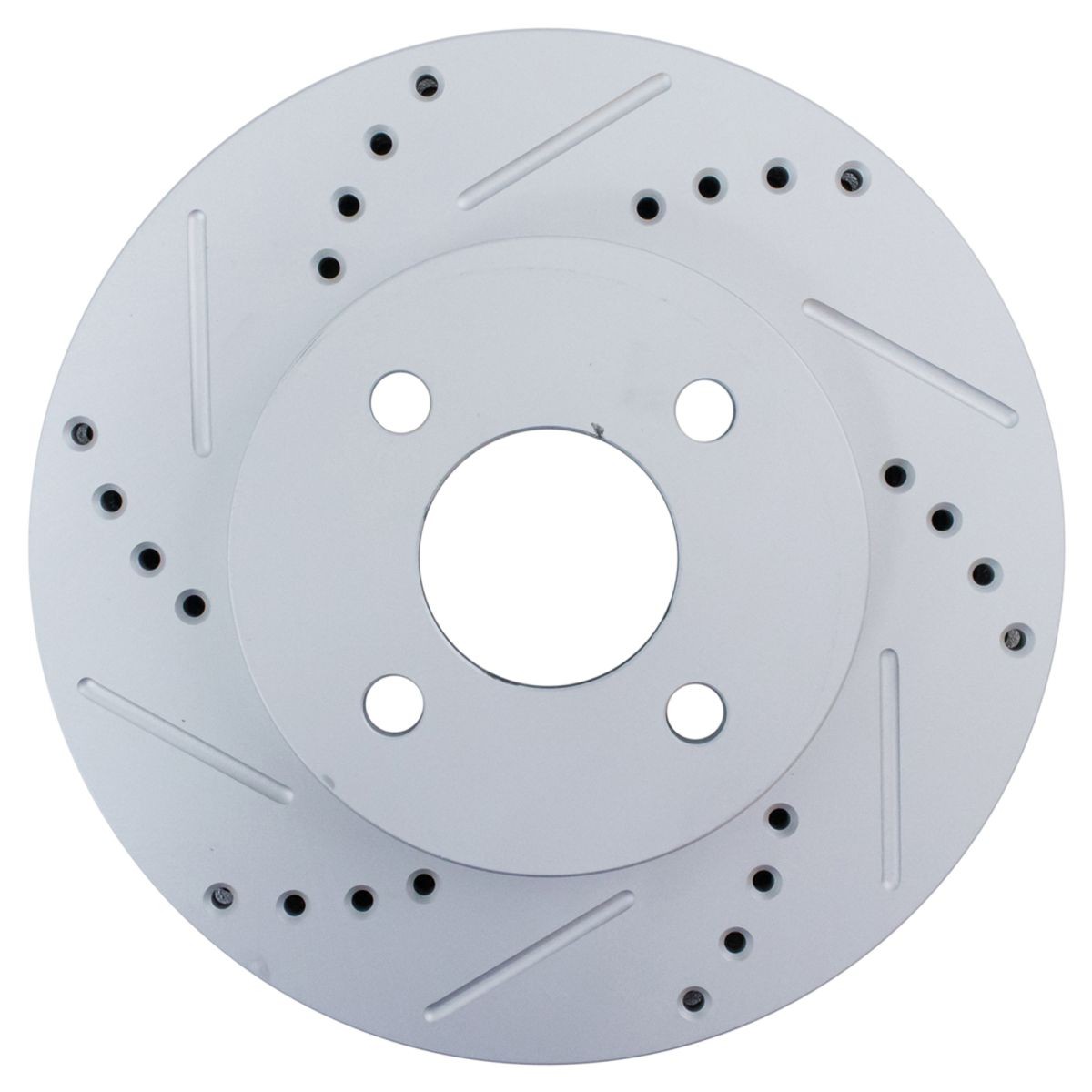 TRQ Performance Disc Brake Rotor Drilled & Slotted Front G-Coated Pair
