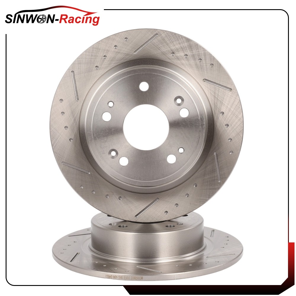 11.10 inch Rear Drilled Brake Rotors For Honda Accord HR-V Acura TSX ILX