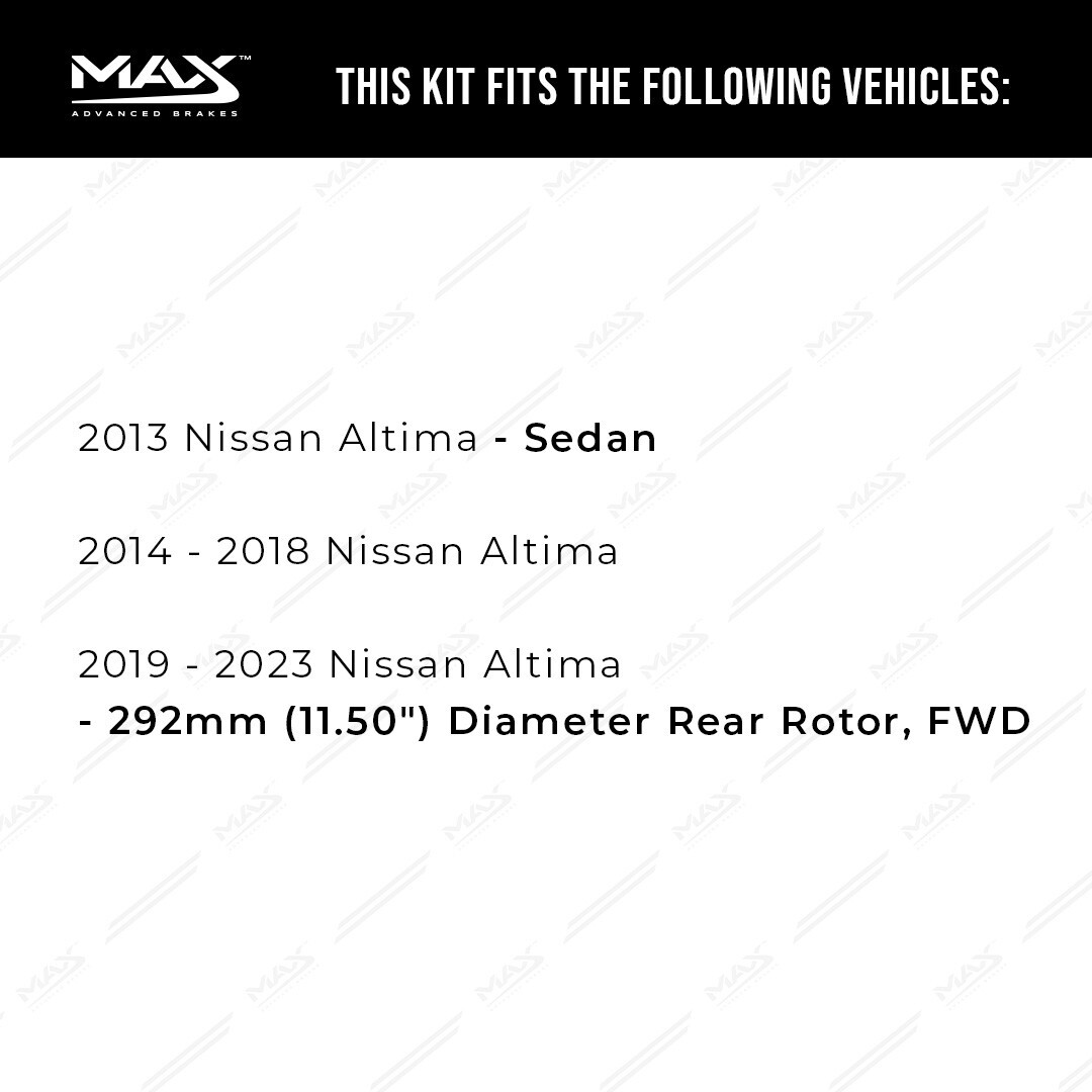 Front & Rear Drilled Slotted Rotors + Pads for 2013-2019 2020 2021 Nissan Altima