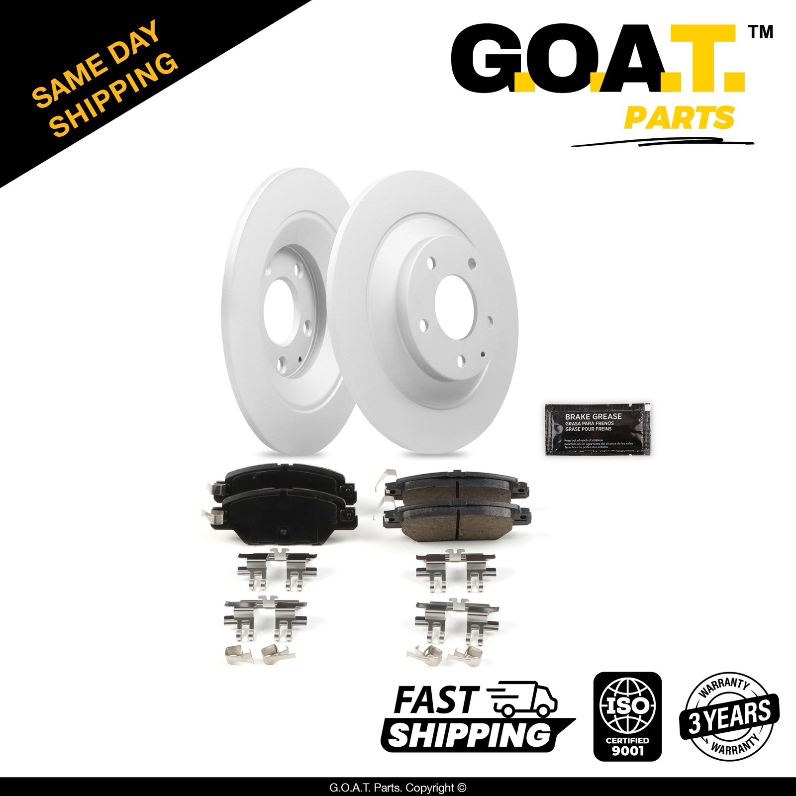 Rear Brake Rotors & Ceramic Brake Pads w/Hardware for 2016-2023 Mazda CX-5 D1846