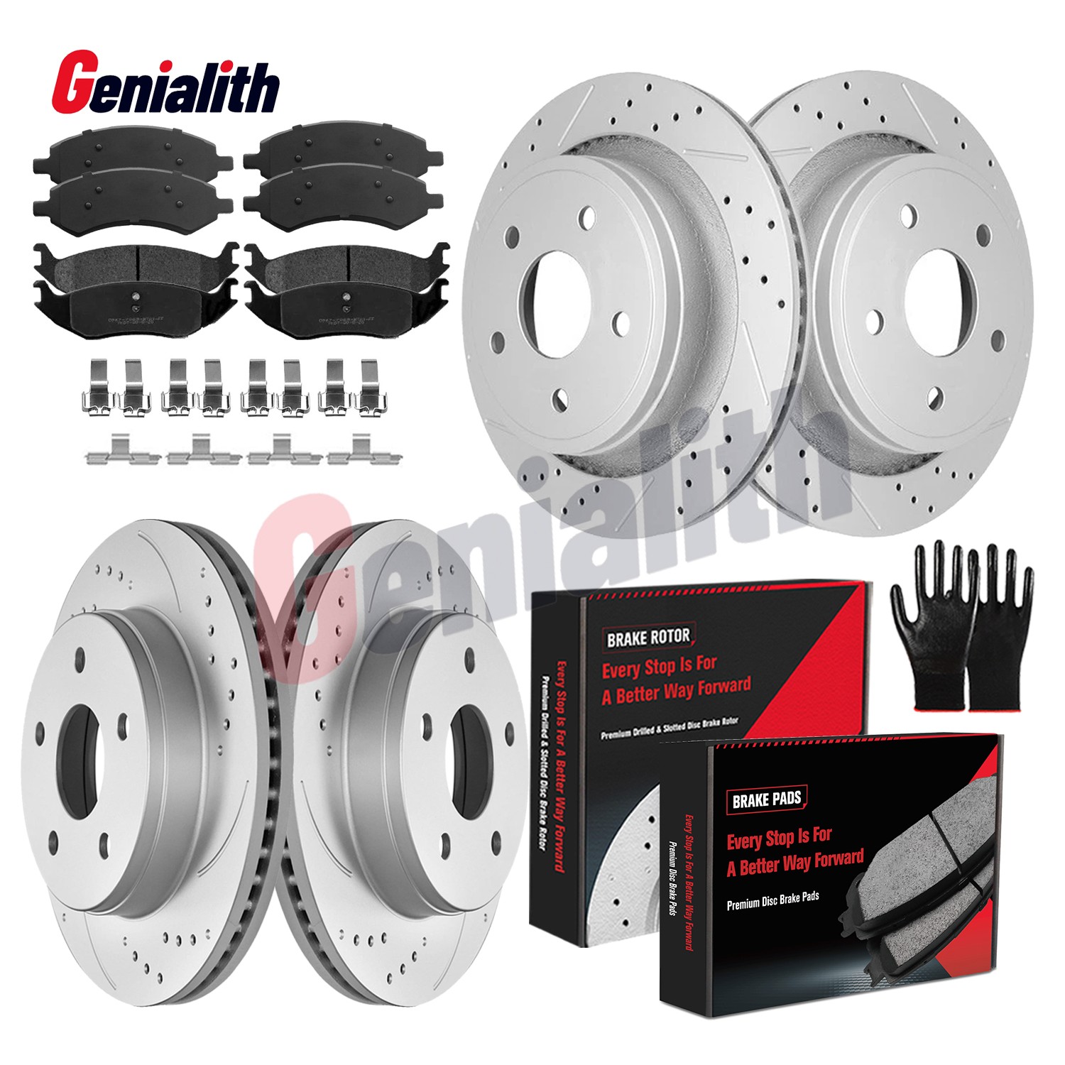 For Dodge Ram 1500 Durango Chrysler Front & Rear Drilled Rotors + Brake Pads