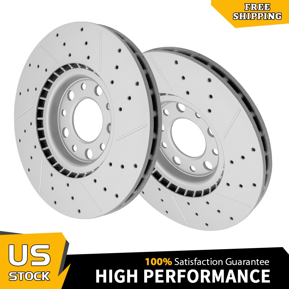 305mm Front Drilled Slotted Rotors for Dodge Dart Fiat 500X Compass Renegade