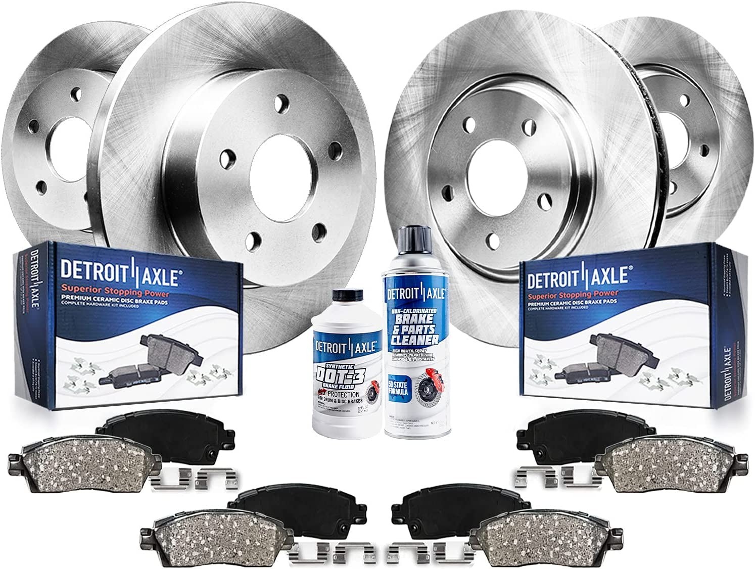5-Lug Front & Rear Brake Pads Rotors for 1994-1998 Jeep Grand Cherokee