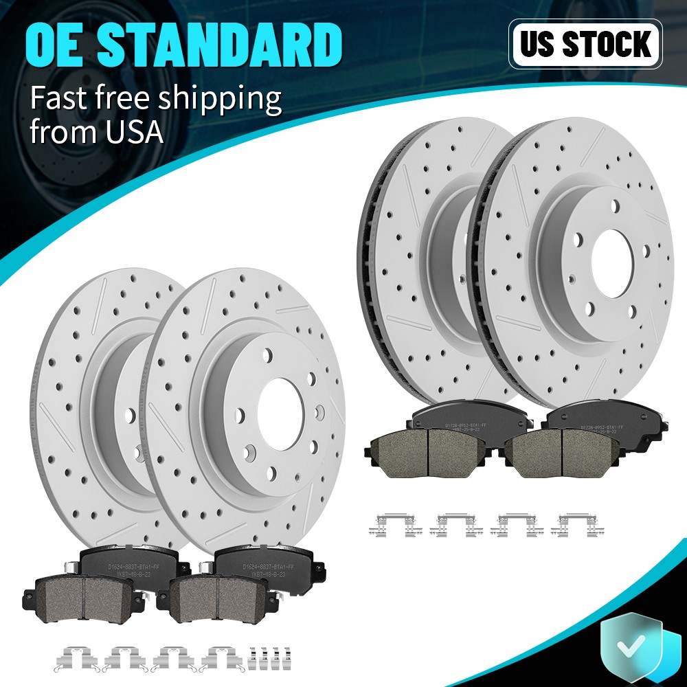 295mm Front 281mm Rear Disc Rotors Brake Pads Set For Mazda CX-3 2016 2017 2018