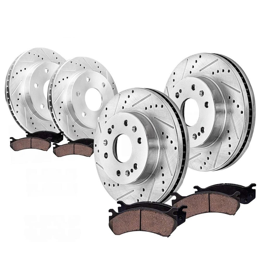 Brake Rotors & Drilled Slotted Rotors Ceramic Pads Kit
