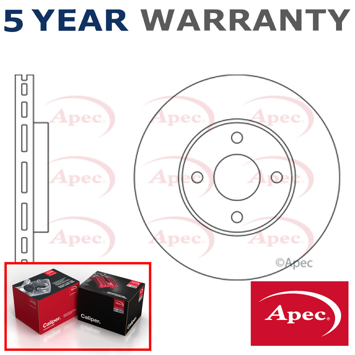 Apec Front Brake Disc Fits Ford Fiesta 2005-2008 2.0 1445625