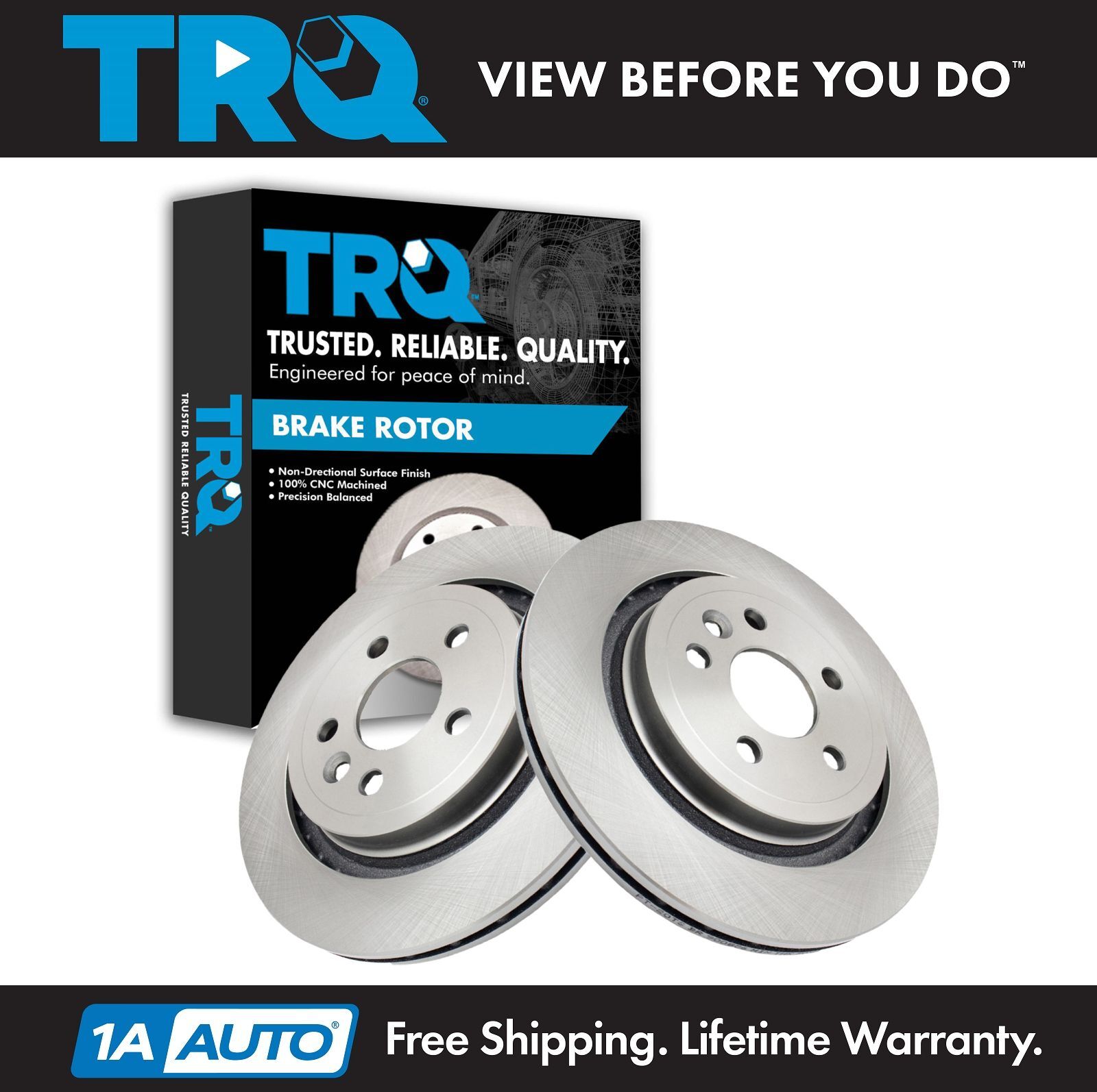 Rear Replacement Brake Rotor Pair for Volvo S60 S80 V70 V60 XC70