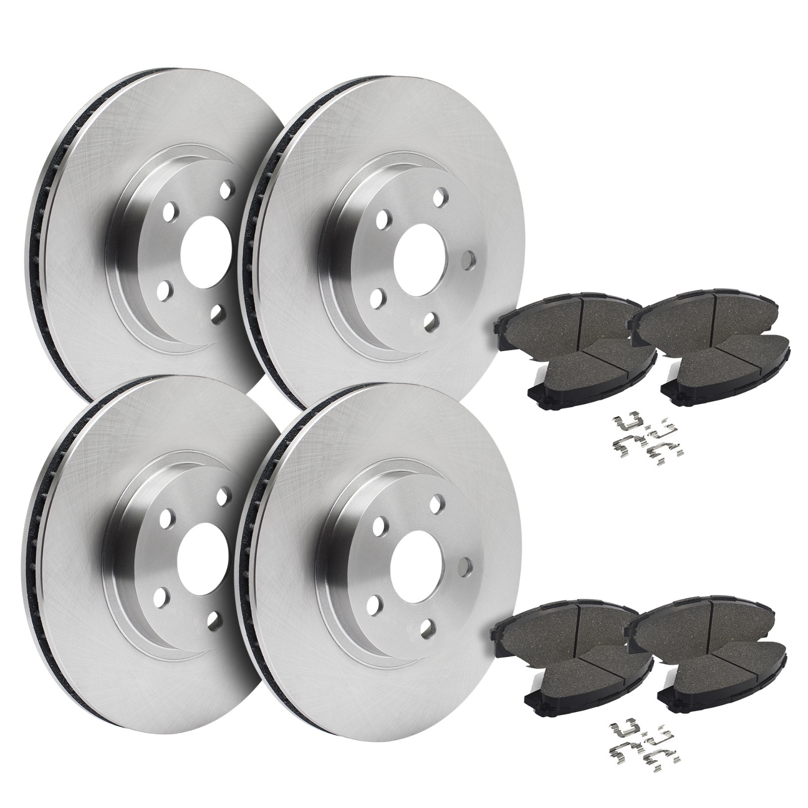 Front & Rear Brake Rotors + Ceramic Pads for 2011 Jeep Grand Cherokee