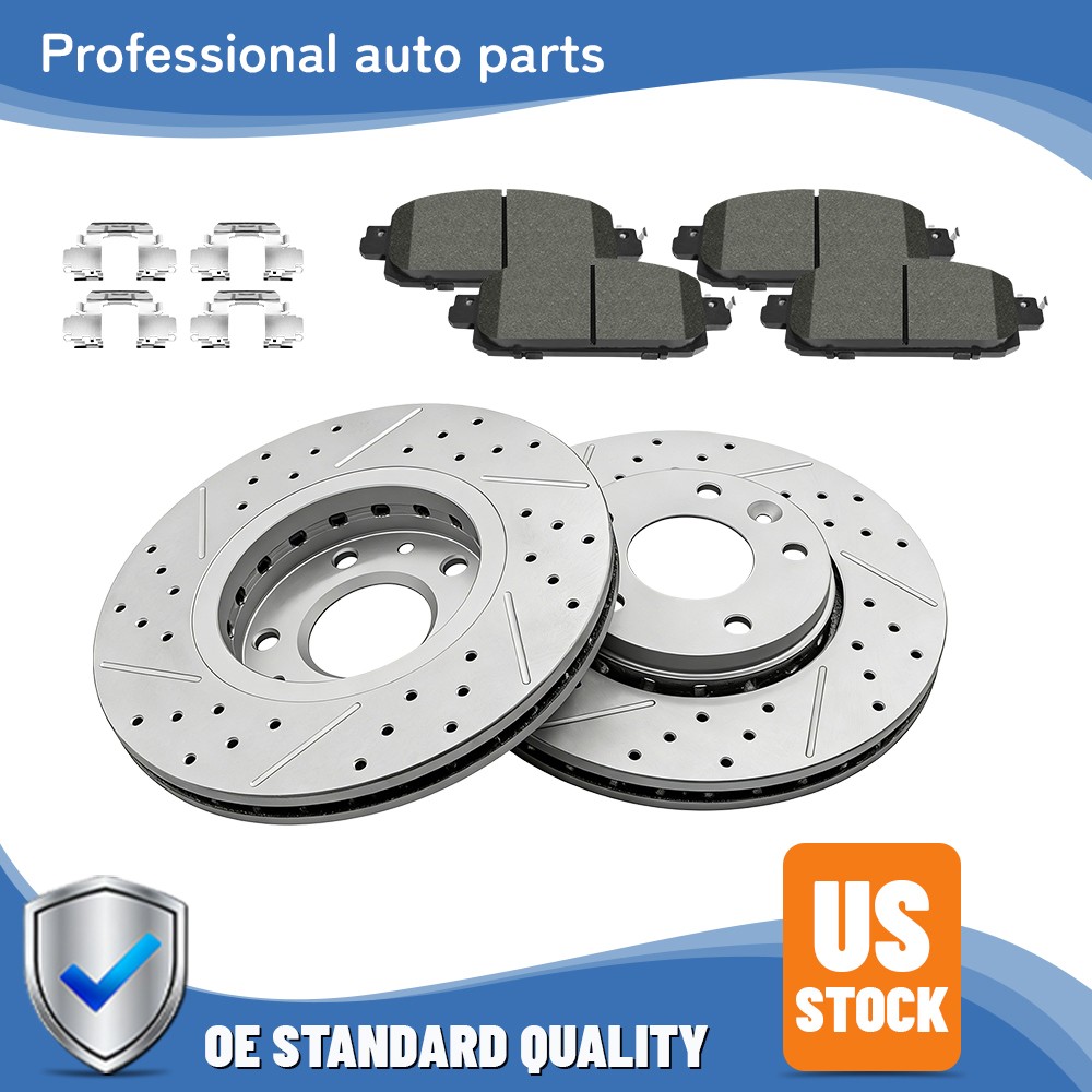 6PCS 11.02 inch Front Drilled Brake Rotors & Brake Pads for Nissan Sentra Kicks