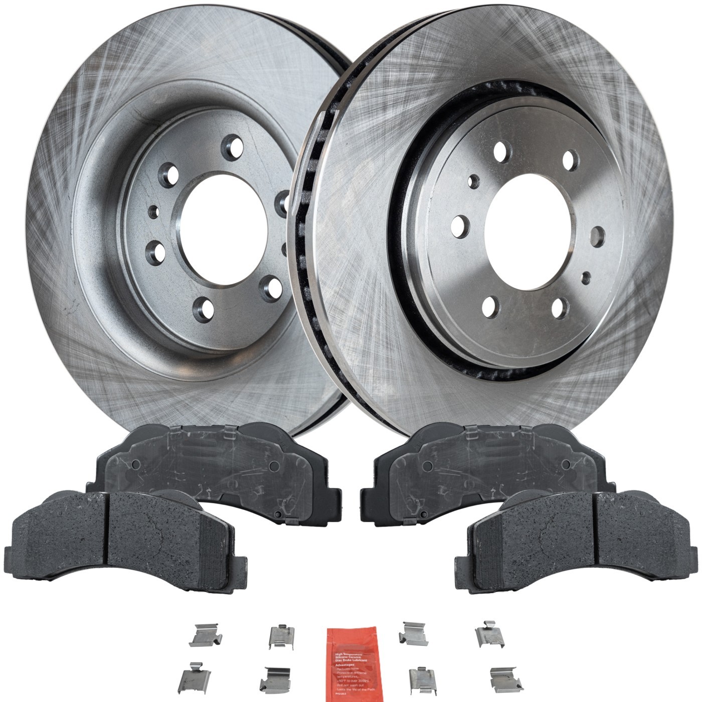 Front Brake Disc and Pad Kit For 2010-2017 Ford F-150 Ceramic Plain Surface