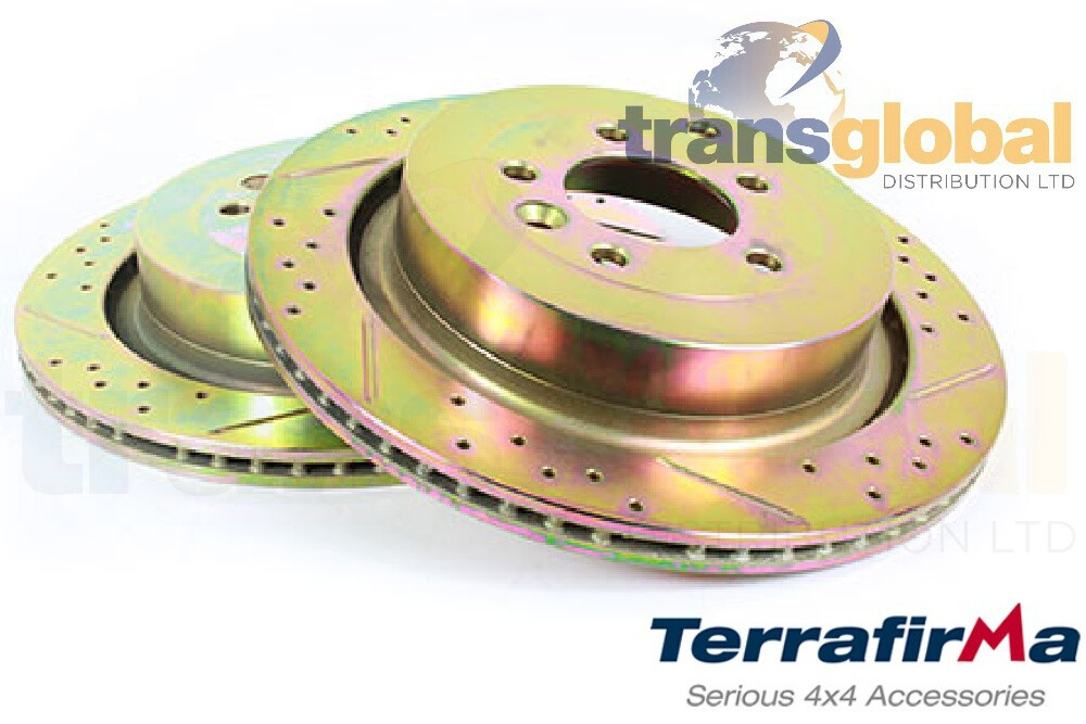 Rear Cross Drilled Grooved Brake Discs for Range Rover Sport 4.2 V8 Supercharged