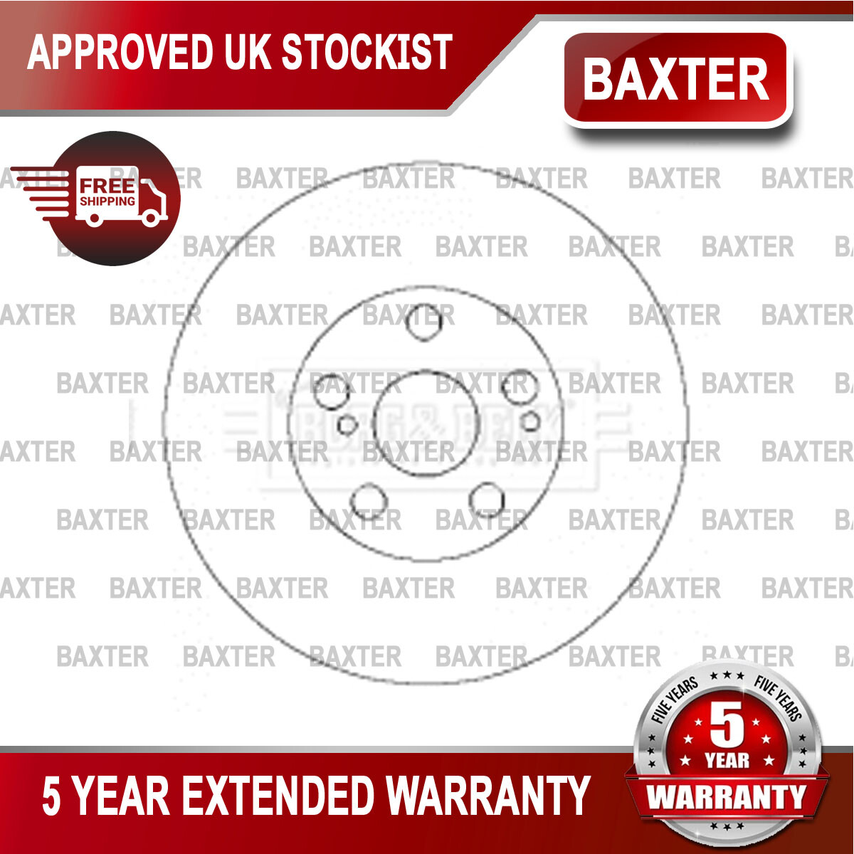 Fits Toyota Avensis 2001-2003 1.6 1.8 2.0 D Baxter Front Brake Disc 4351220730