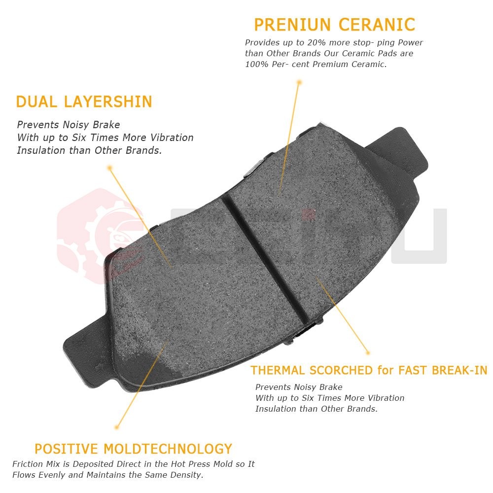 Slotted Rear Brake Rotors & Ceramic Brake Pads For Chevrolet Impala Limited