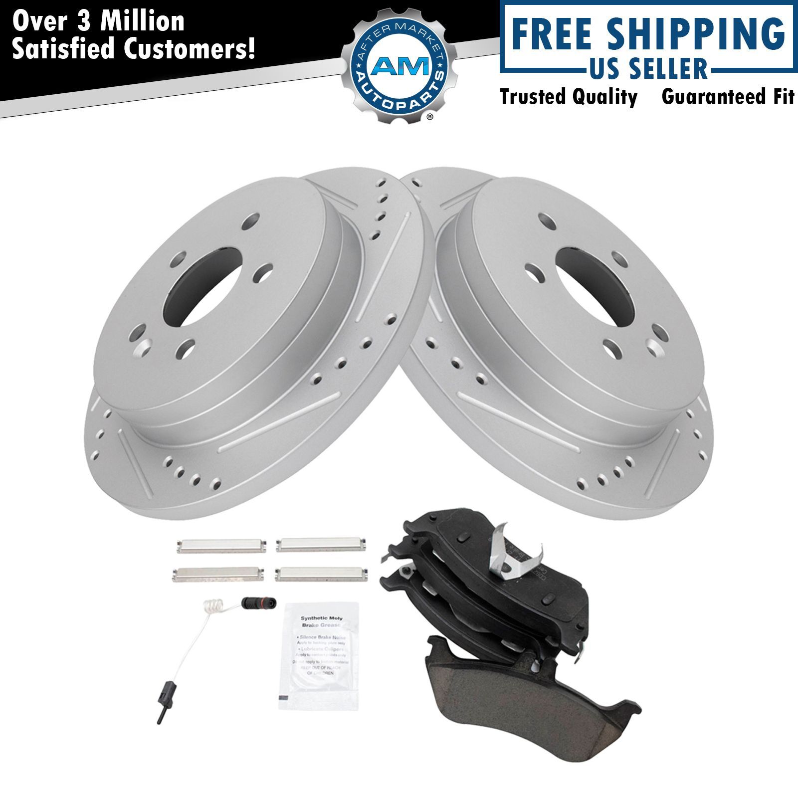 Rear Premium Posi Ceramic Brake Pad & Performance Rotor Kit for Mercedes SUV