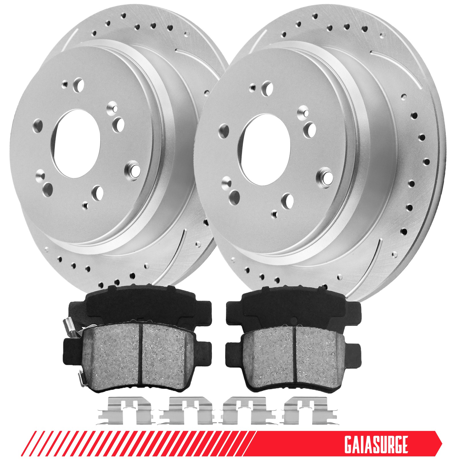 Rear Solid Rotors Brake Pads for 2005-2007 2008 2009 2010 Honda Odyssey 3.5L V6