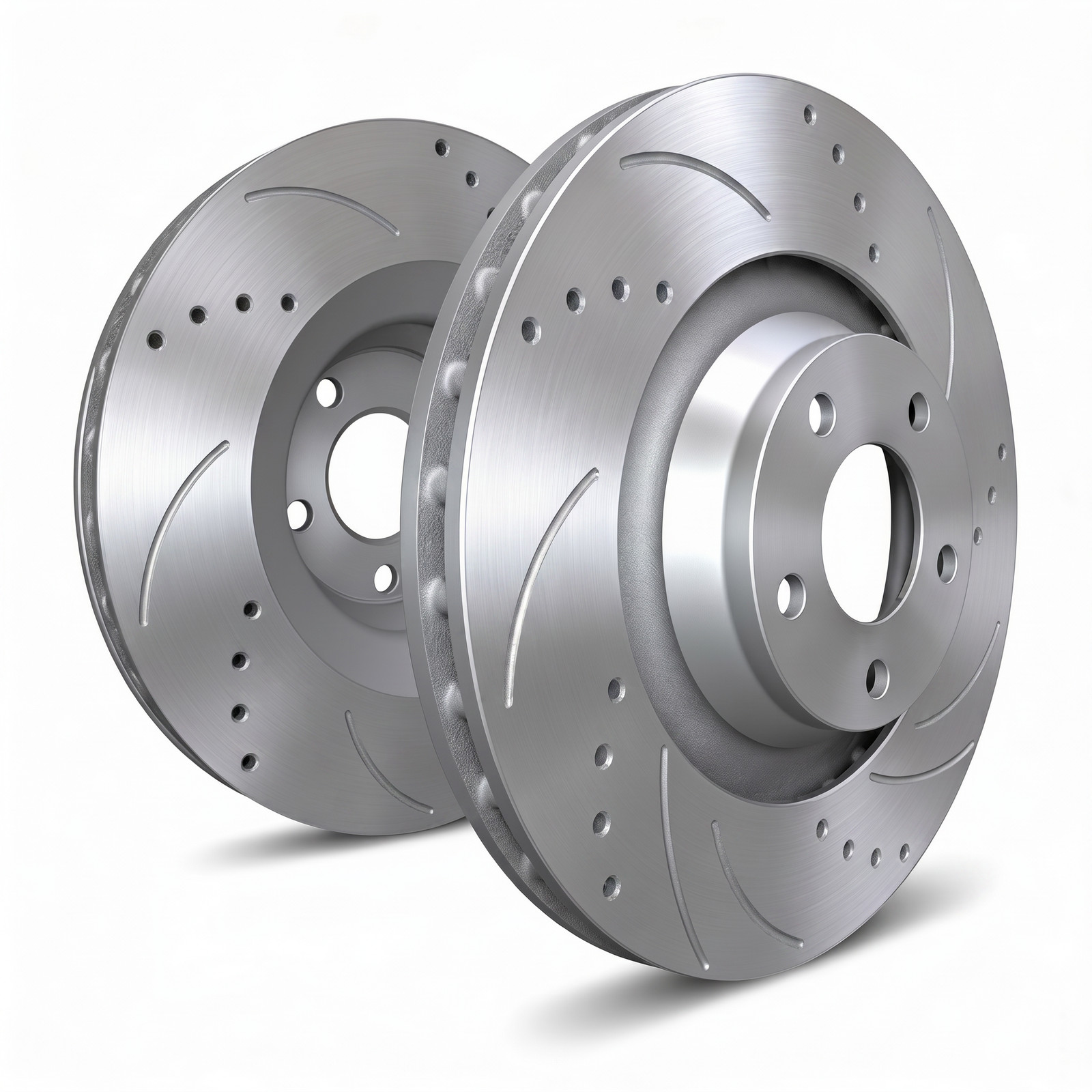 SP Performance F39-0224-P Drilled/Slotted Silver Front Rotors 67-83 Porsche 911