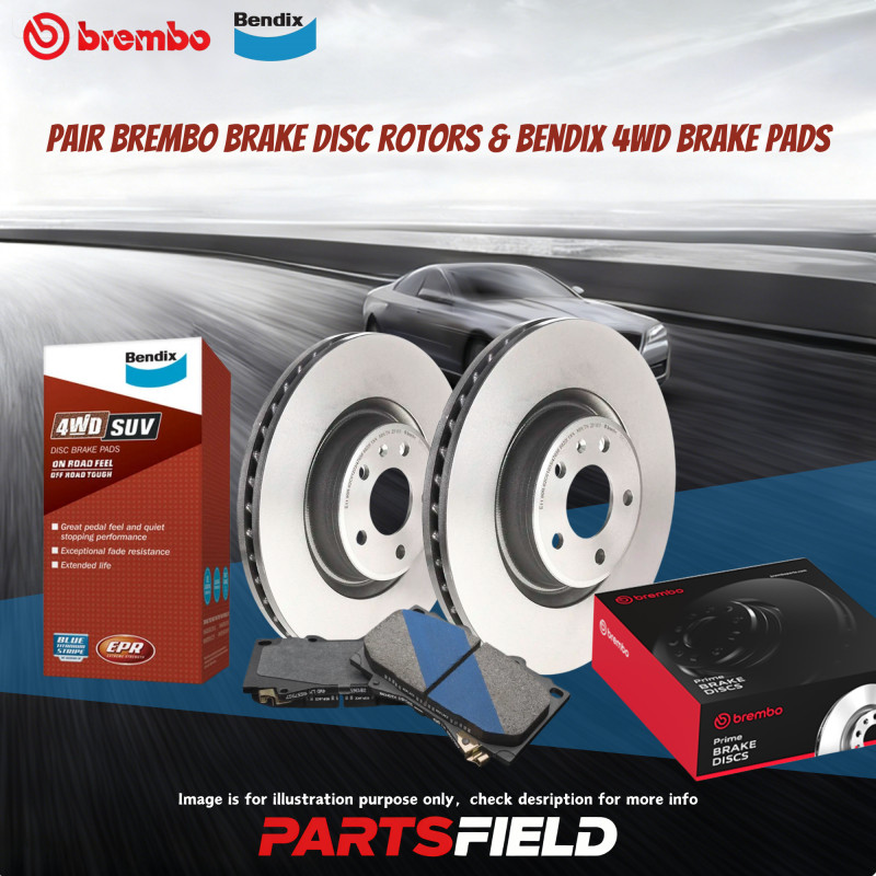 Rear Brembo Disc Rotors+Bendix 4WD Brake Pads for BMW X5 F15 F85 11-18 320mm