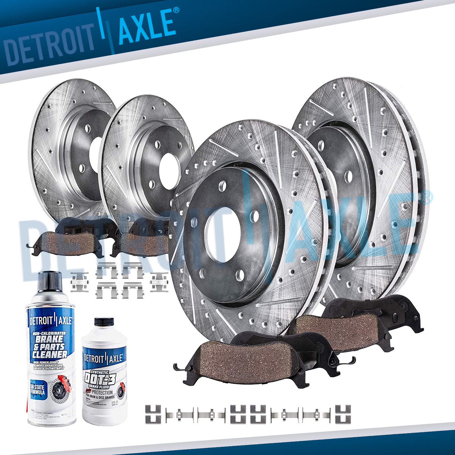 Front & Rear Drilled Rotors Brake Pads for 1998 1999 2000 2001 2002 Honda Accord