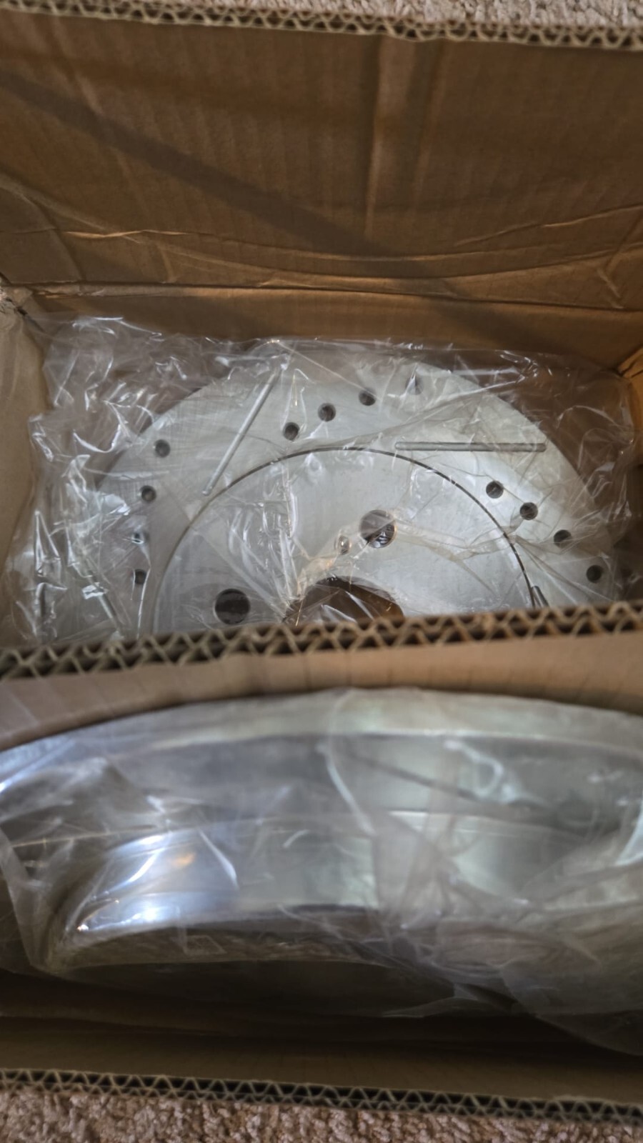 Disc Brake Rotor Set-Rear Drilled, Slotted and Zinc Plated Brake Rotor Pair