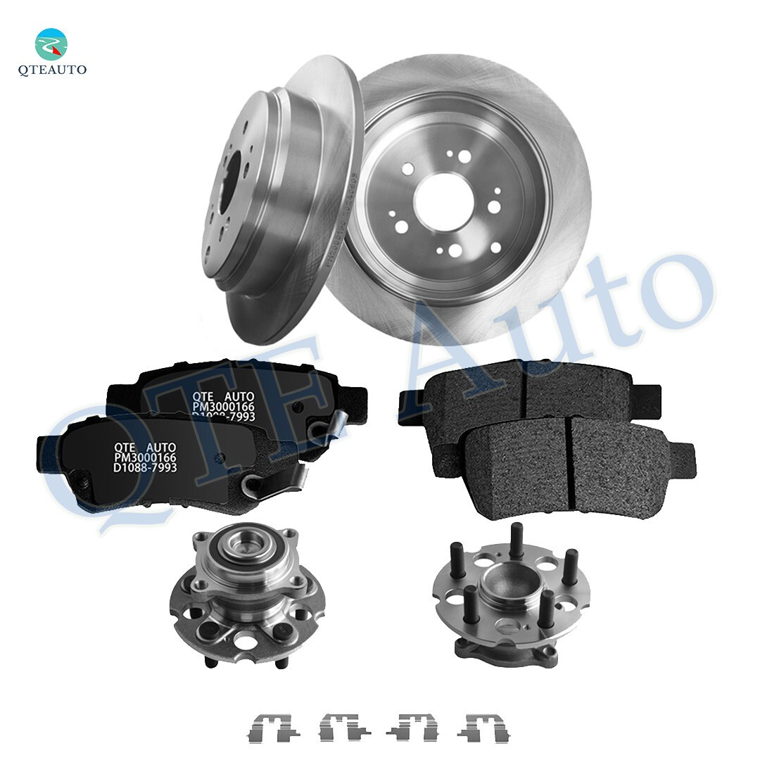 8PC Rear 313mm Brake Disc Rotors-Brake Pad-Wheel Hub For 2005-2010 Honda Odyssey