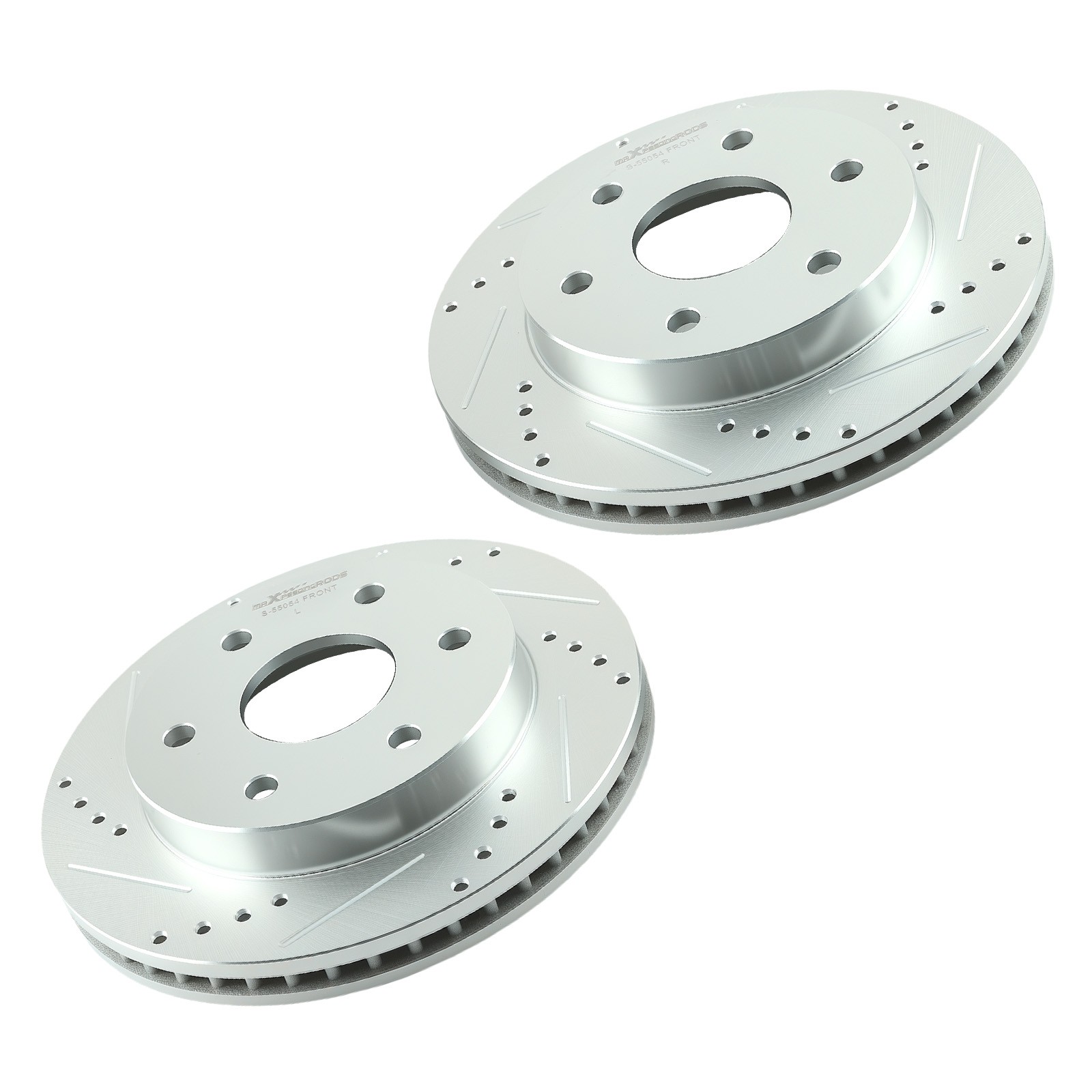 Front Drilled and Slotted Disc Brake Rotors for Chevrolet Tahoe 2000-06 S-55054
