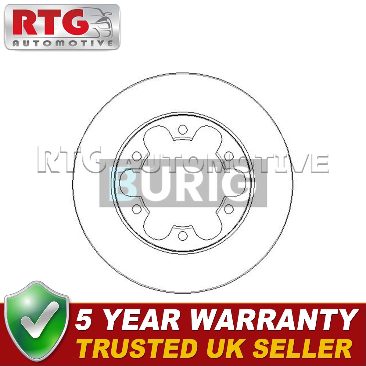 RTG Rear Brake Disc Fits Ford Transit 2013- 2.0 D 2.2 dCi + Other Models