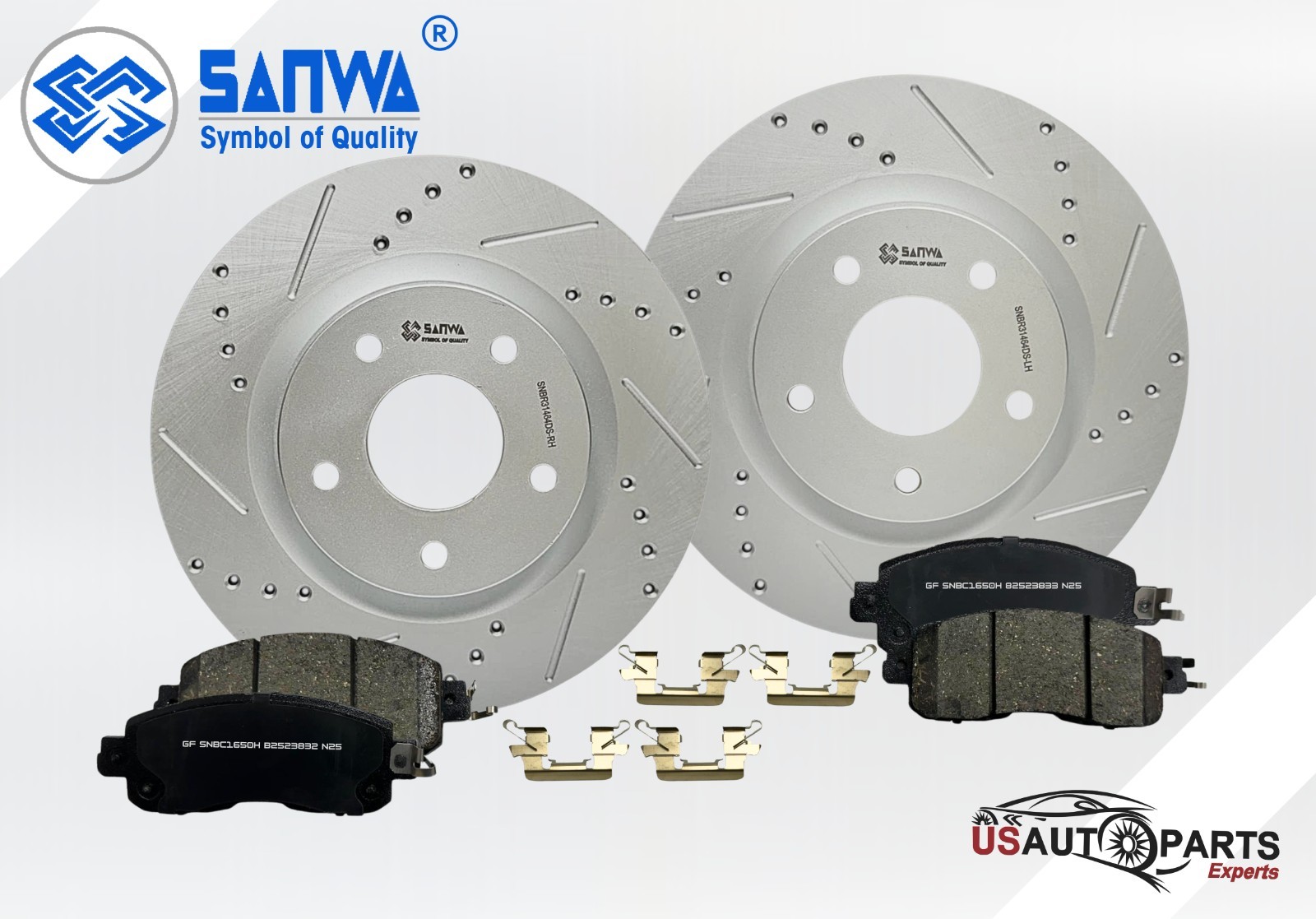 FRONT BRAKE ROTOR GEOMET VENTED D&S & CERAMIC PAD KIT FOR ALTIMA 2013-2023