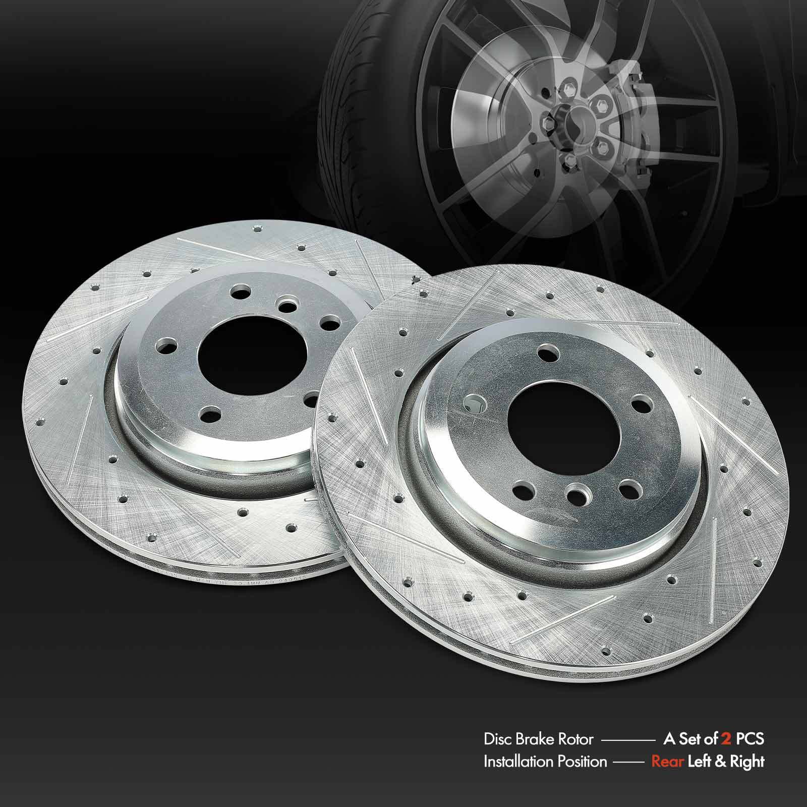 2x Drilled Brake Rotors for BMW E46 330Ci 2001-2006 330i 330xi 2001-2005 Rear