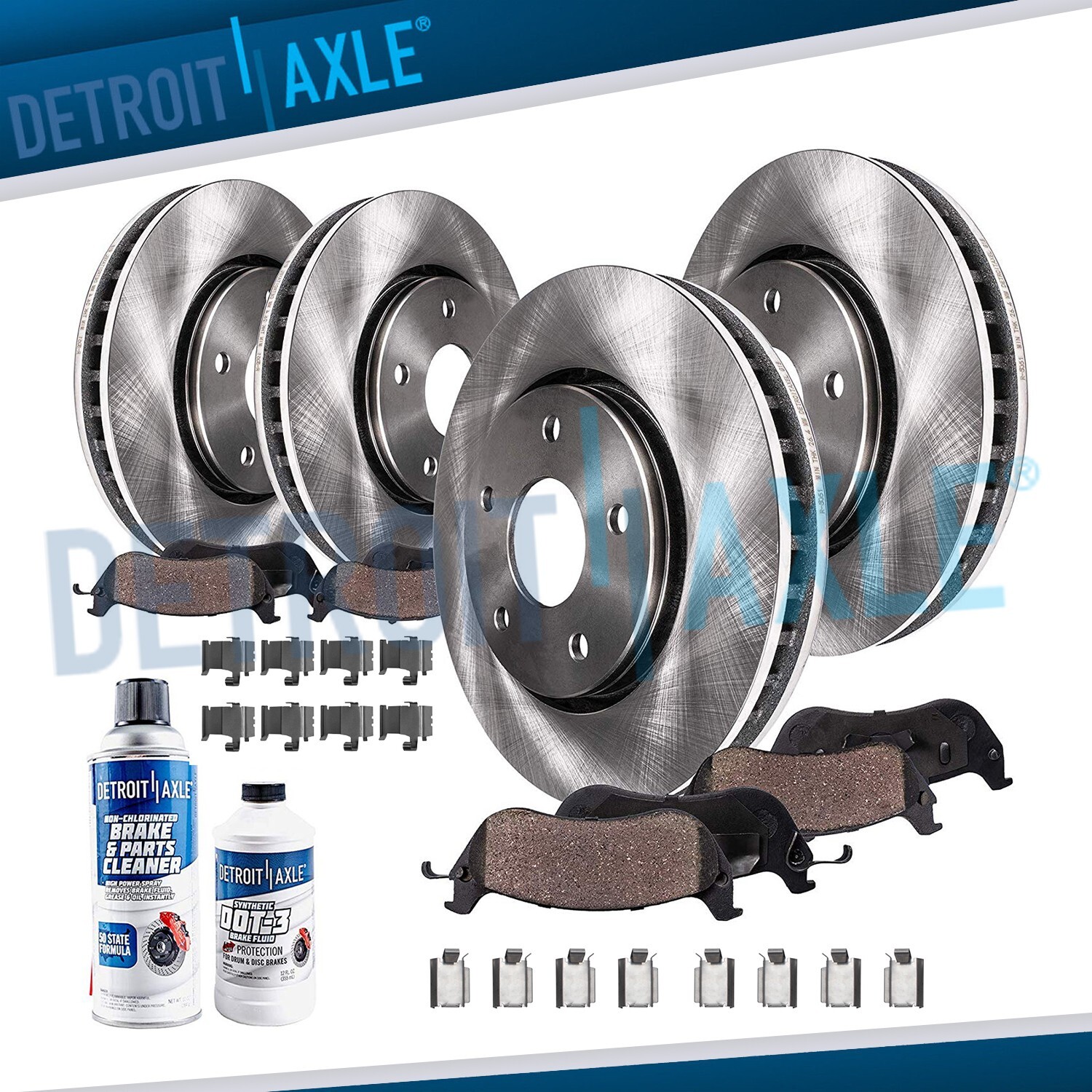 352mm Front & 345mm Rear Rotors Ceramic Brake Pad for 2015-19 MKS MKT Heavy Duty