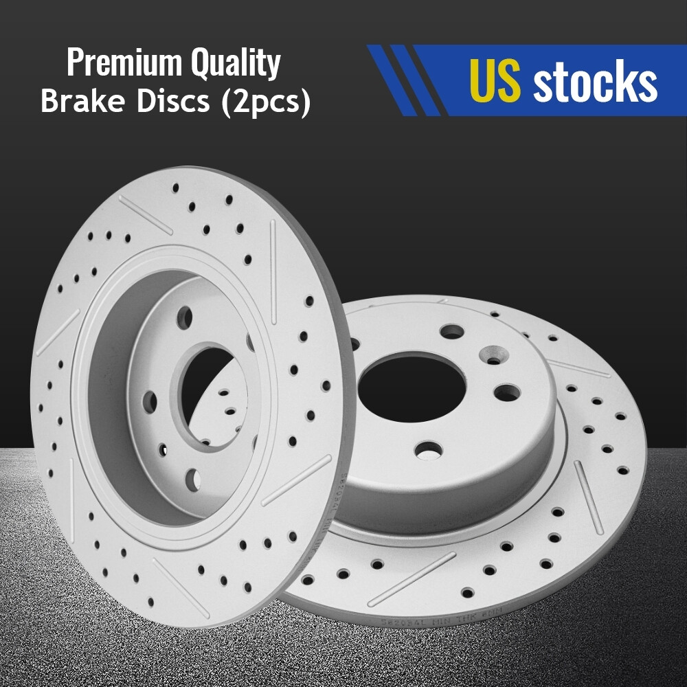 264mm Rear Drilled Brake Rotors for 2016 – 2023 Chevrolet Bolt EUV EV Cruze Volt