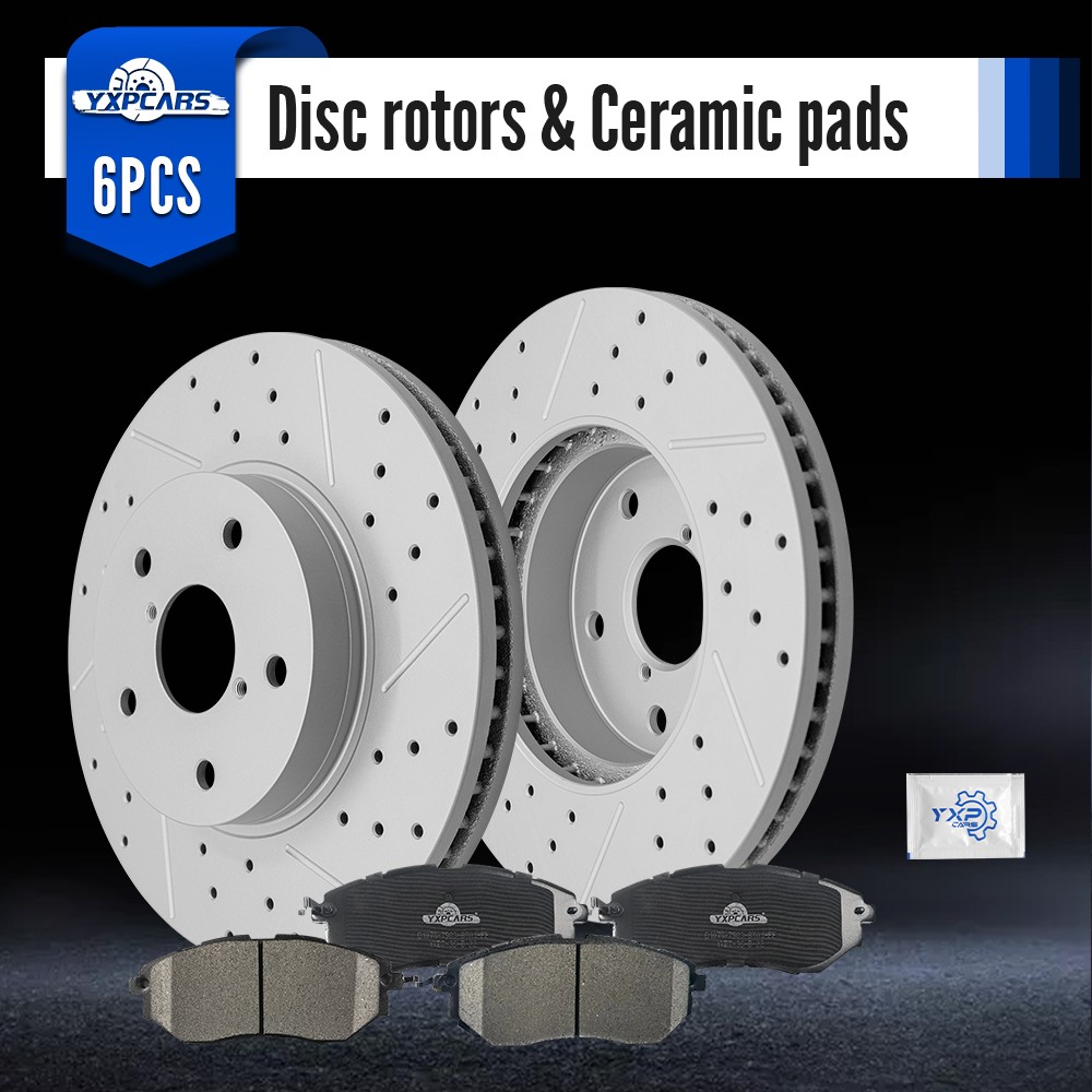 Front Brake Rotors And Ceramic Brake Pads Kit for 2015 Subaru Legacy