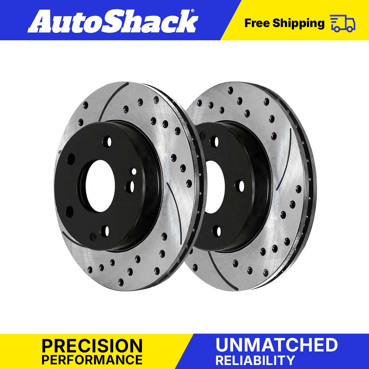 Front Drilled Slotted Brake Rotors Black Pair 2 for Mercedes CLK350 C280 SLK280