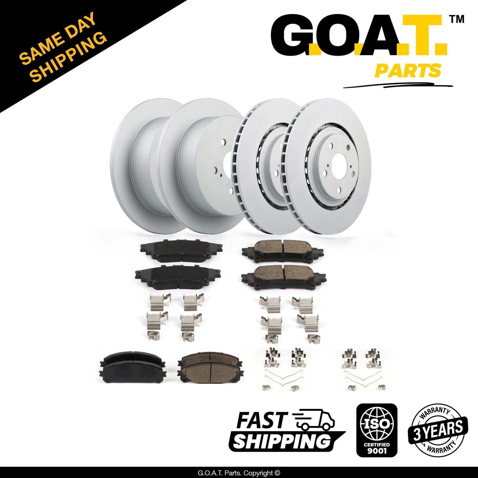 Front & Rear Rotors + Ceramic Disc Brake Pad Kit for 2010-15 Lexus RX350 RX450H