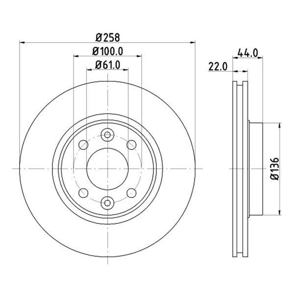 8DD 355 119461 Brake Disc 55552PRO Coated 258mm 22mm Internal Vents…
