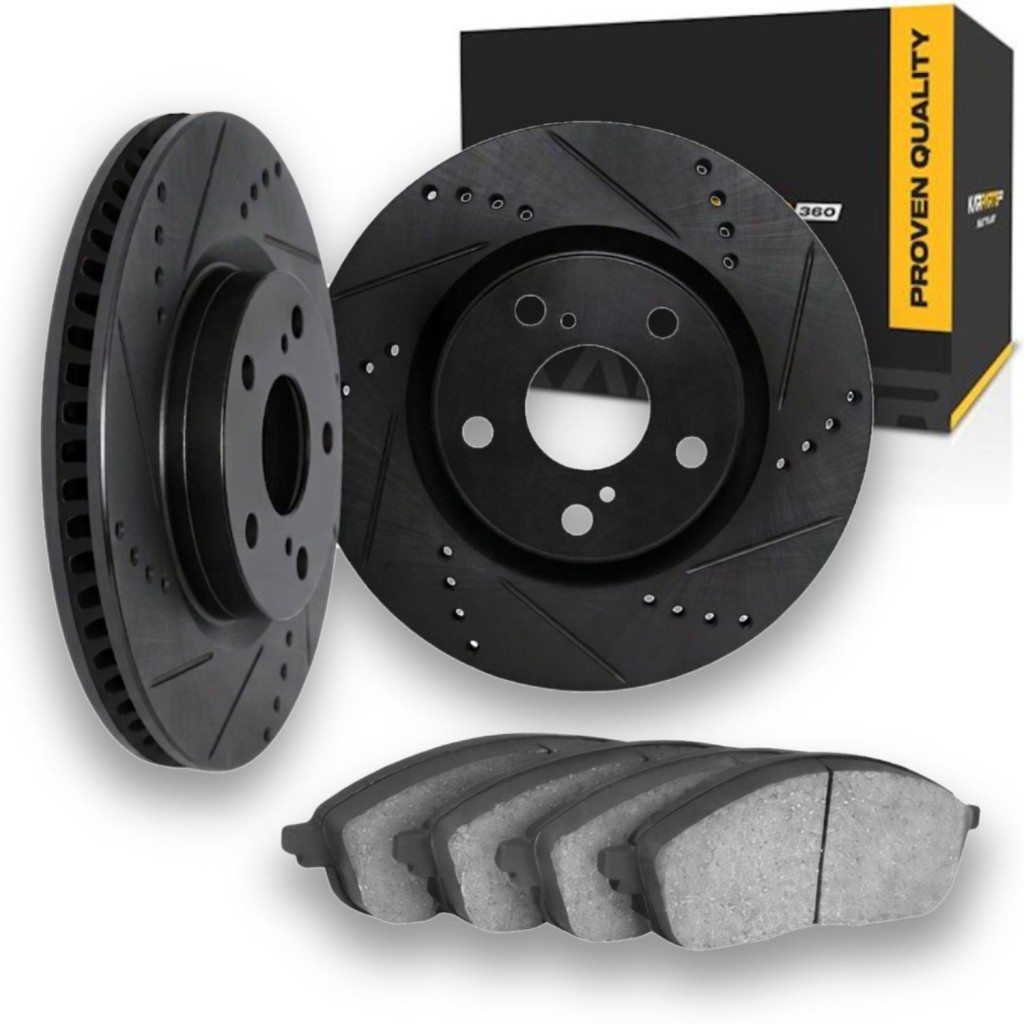 For Mercedes-Benz E55 AMG 1999 00 01 2002 Brake Rotor Set | Drilled And Slotted