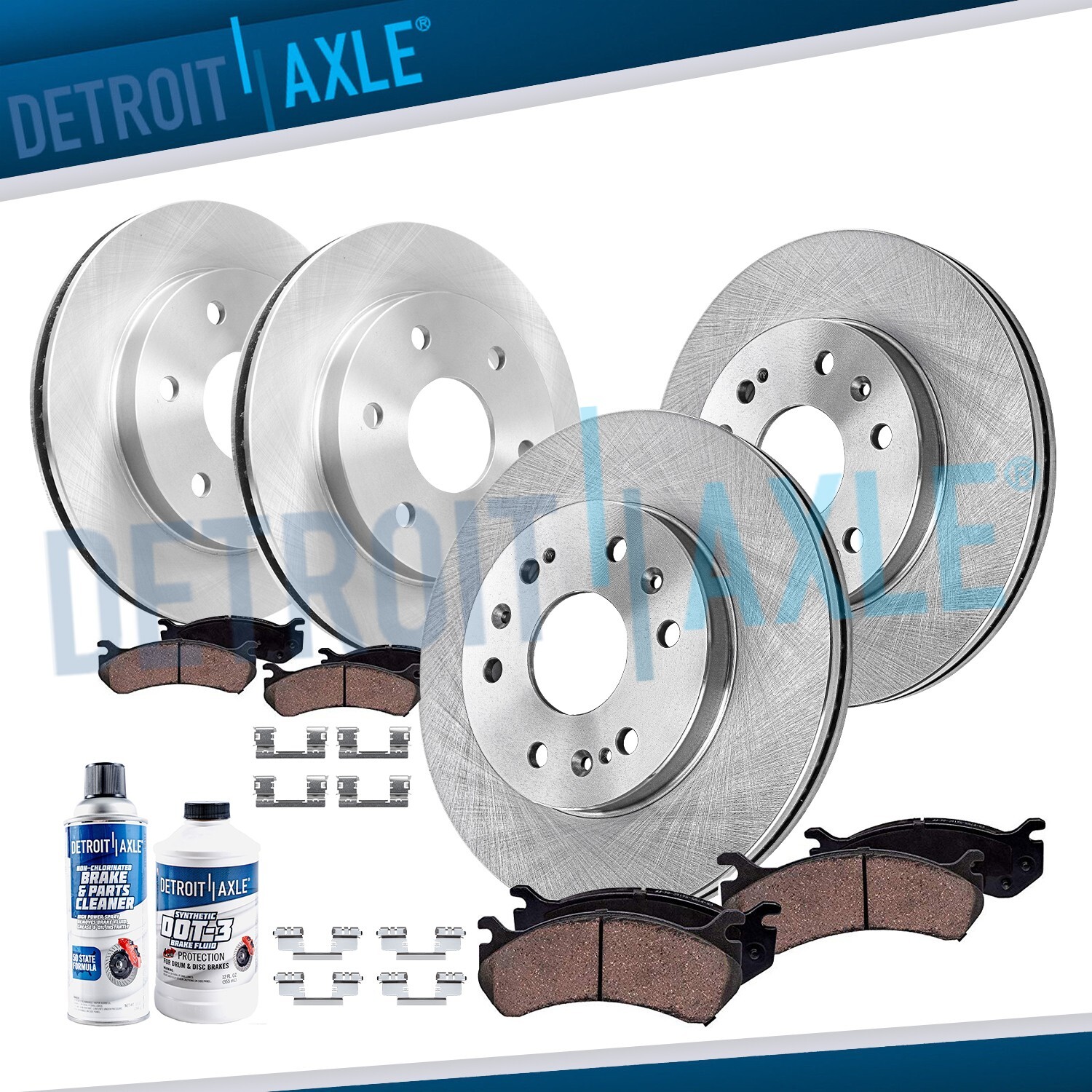 Front & Rear Rotors Brake Pads for Chevy Tahoe Silverado GMC Sierra 1500 Yukon