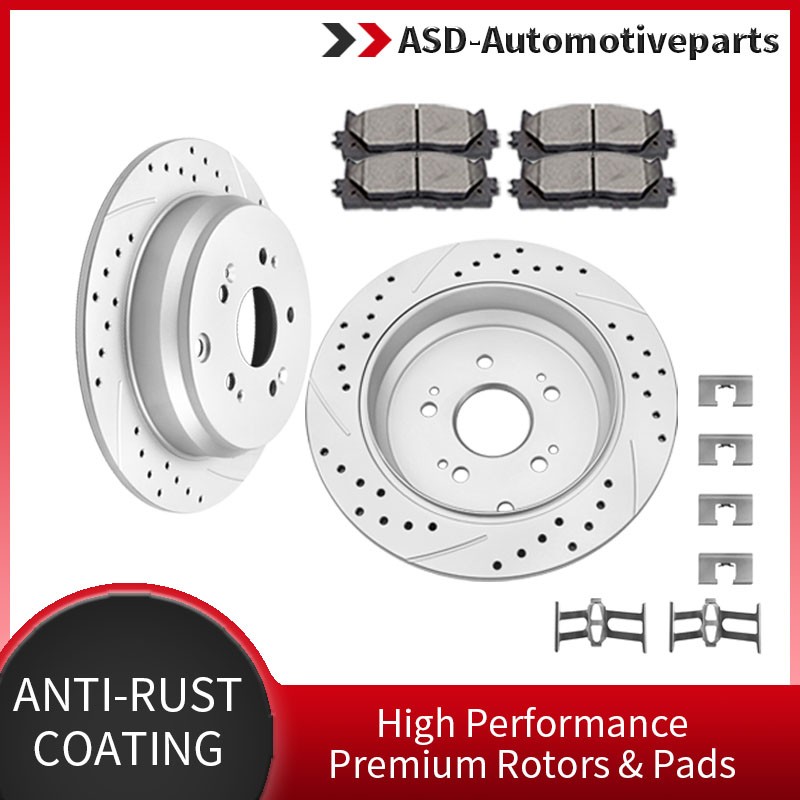 Rear Slotted Rotors Brake Ceramic Pads Brakes Kits Fit for Honda CR-V Acura RDX