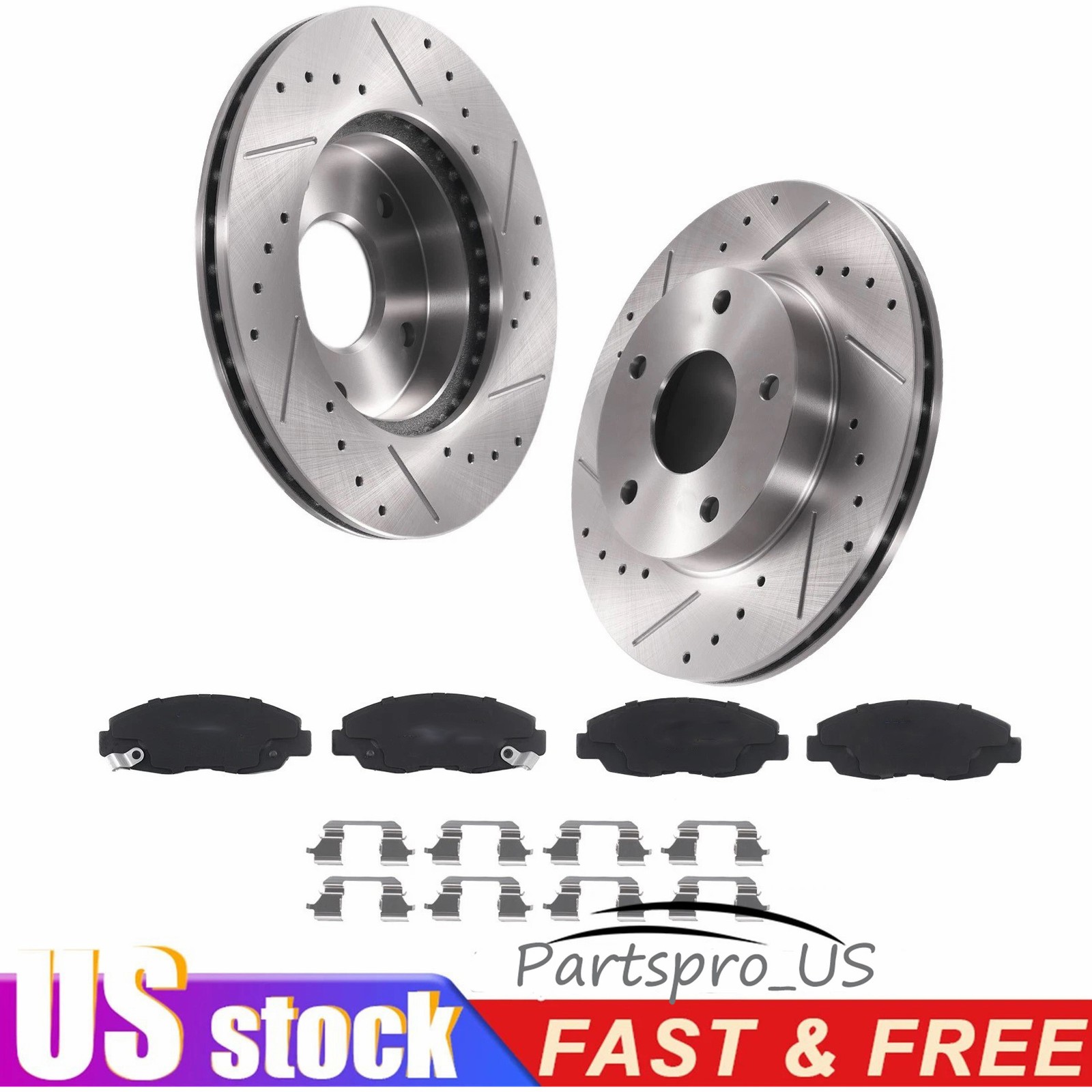 262mm Rear Drilled Rotors & Ceramic Brake Pads for Jeep Compass Patriot Sebring