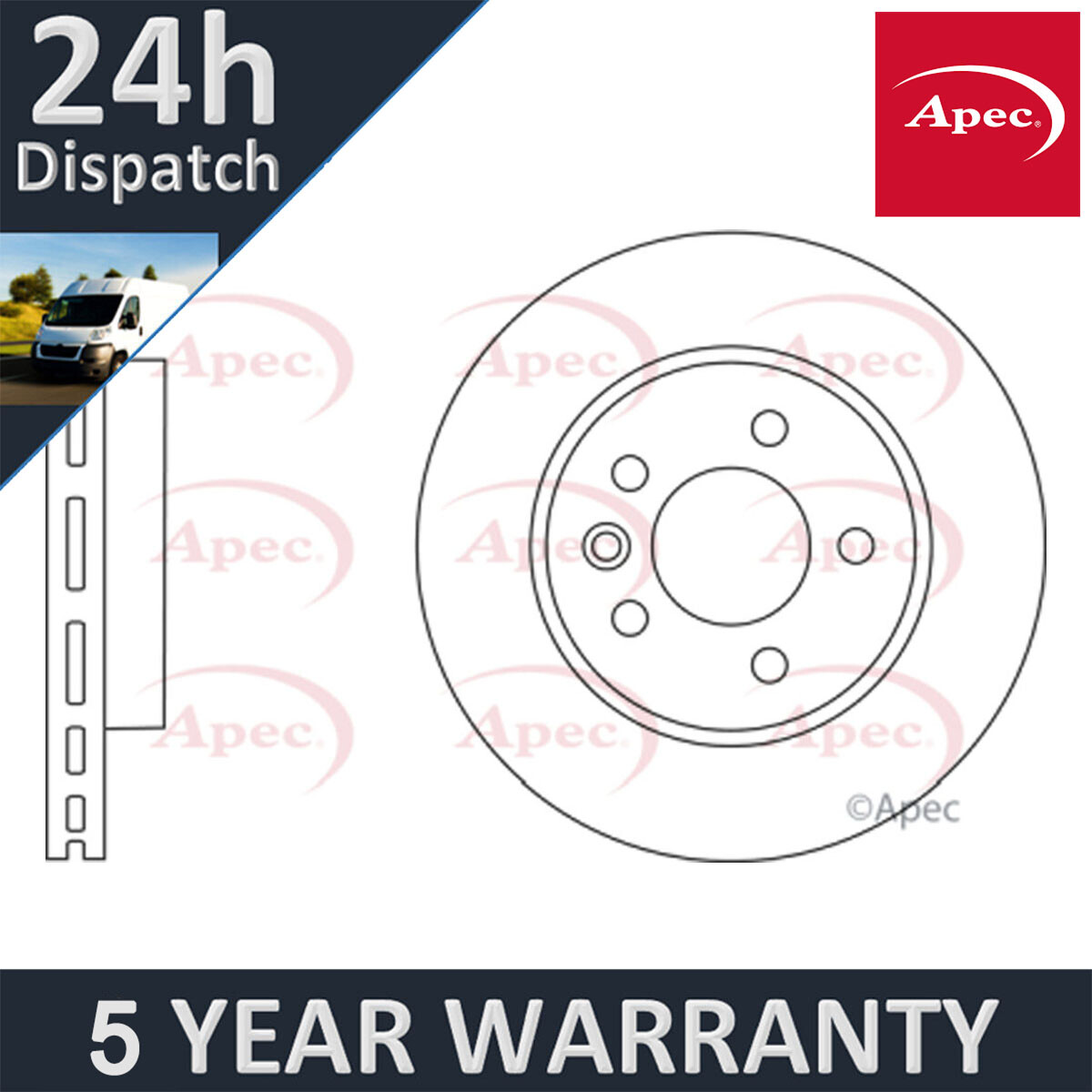 Fits VW Amarok 2010-2018 2.0 TDi Apec Front Brake Disc 2H0615301A