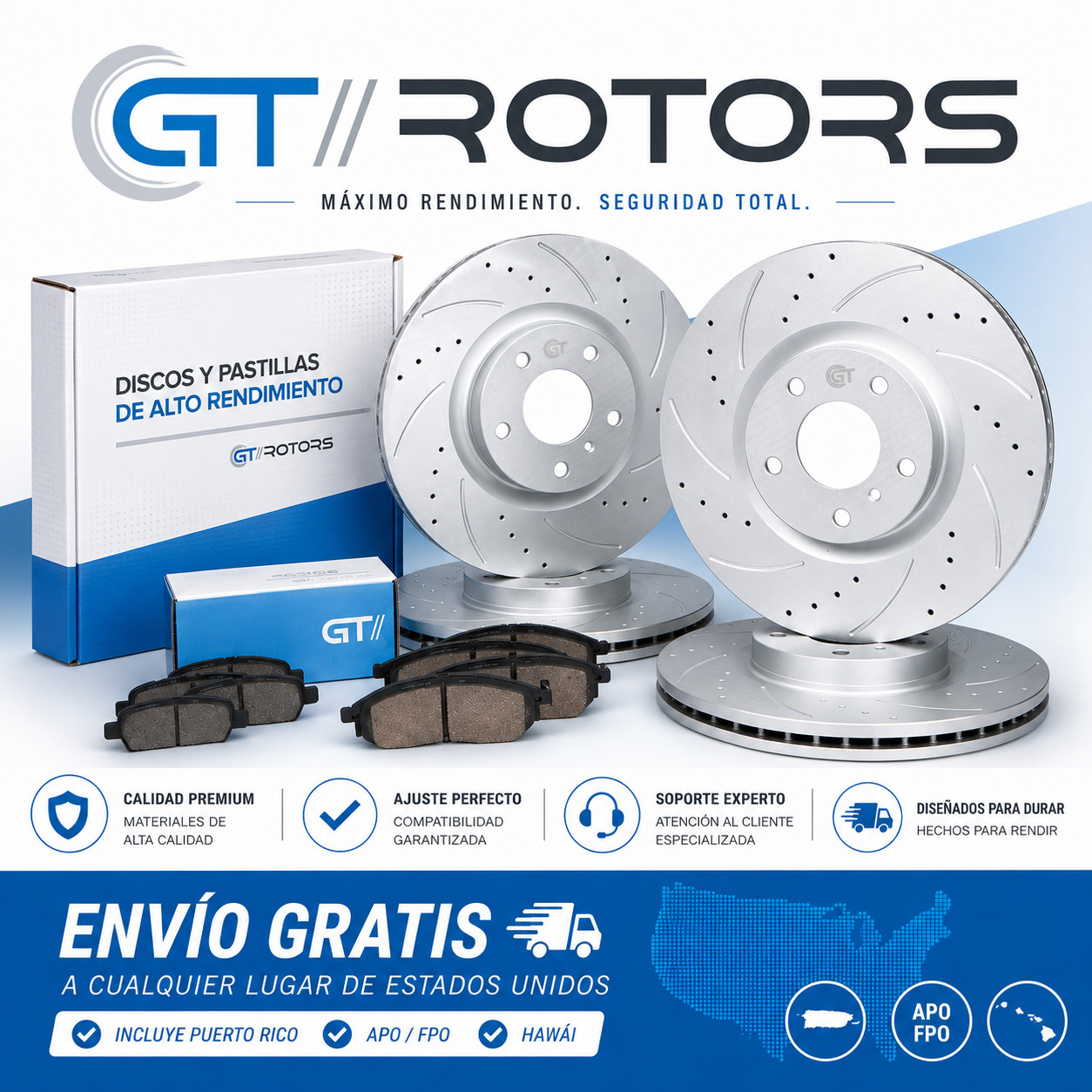 (Delanteros & Traseros) Discos de Frenos y Pastillas for Nissan Altima 13-24