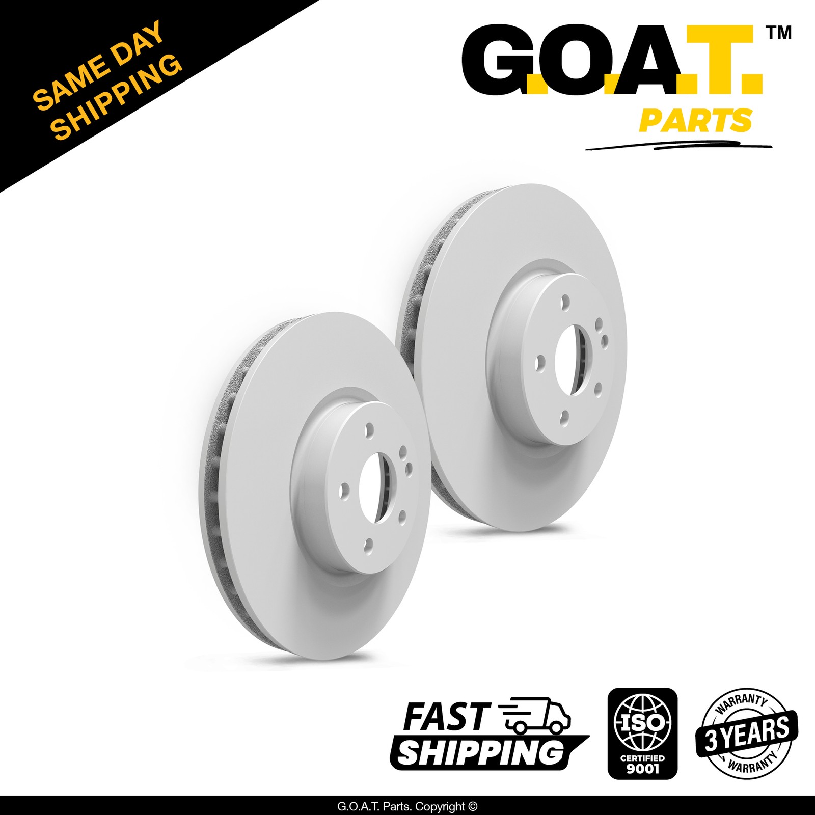 Front Brake Disc Rotor Set for 14-16 BMW 228i 16-21 Mercedes-Benz Metris 12.99″