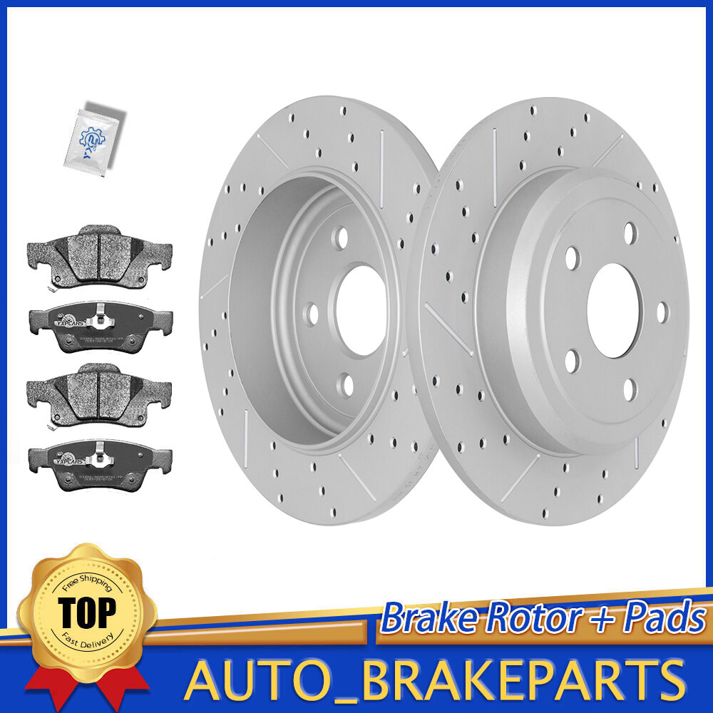 Rear Brake Disc Rotors + Ceramic Pads For Dodge Durango Jeep Grand Cherokee